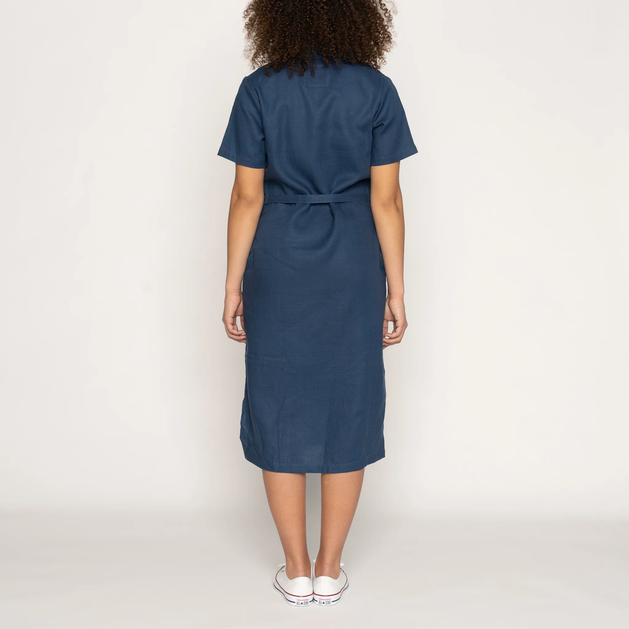 Aloha Dress - French Linen Fine Canvas - Blue - Image 3