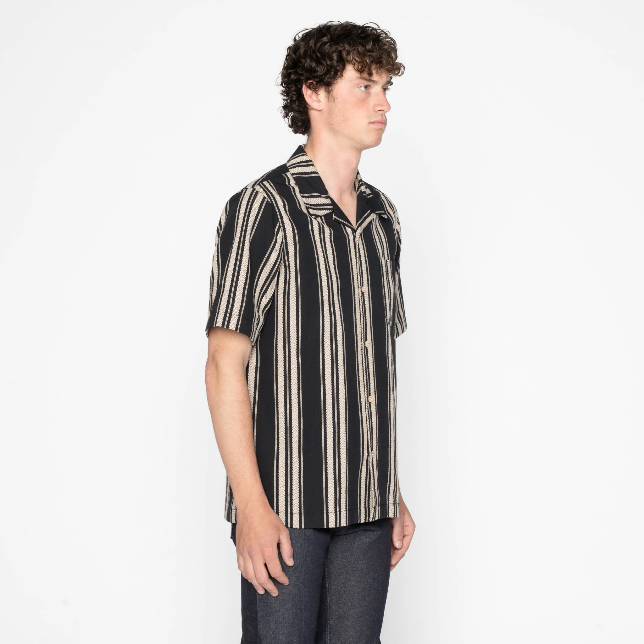 Aloha Shirt - Dobby Bands - Black - Image 3