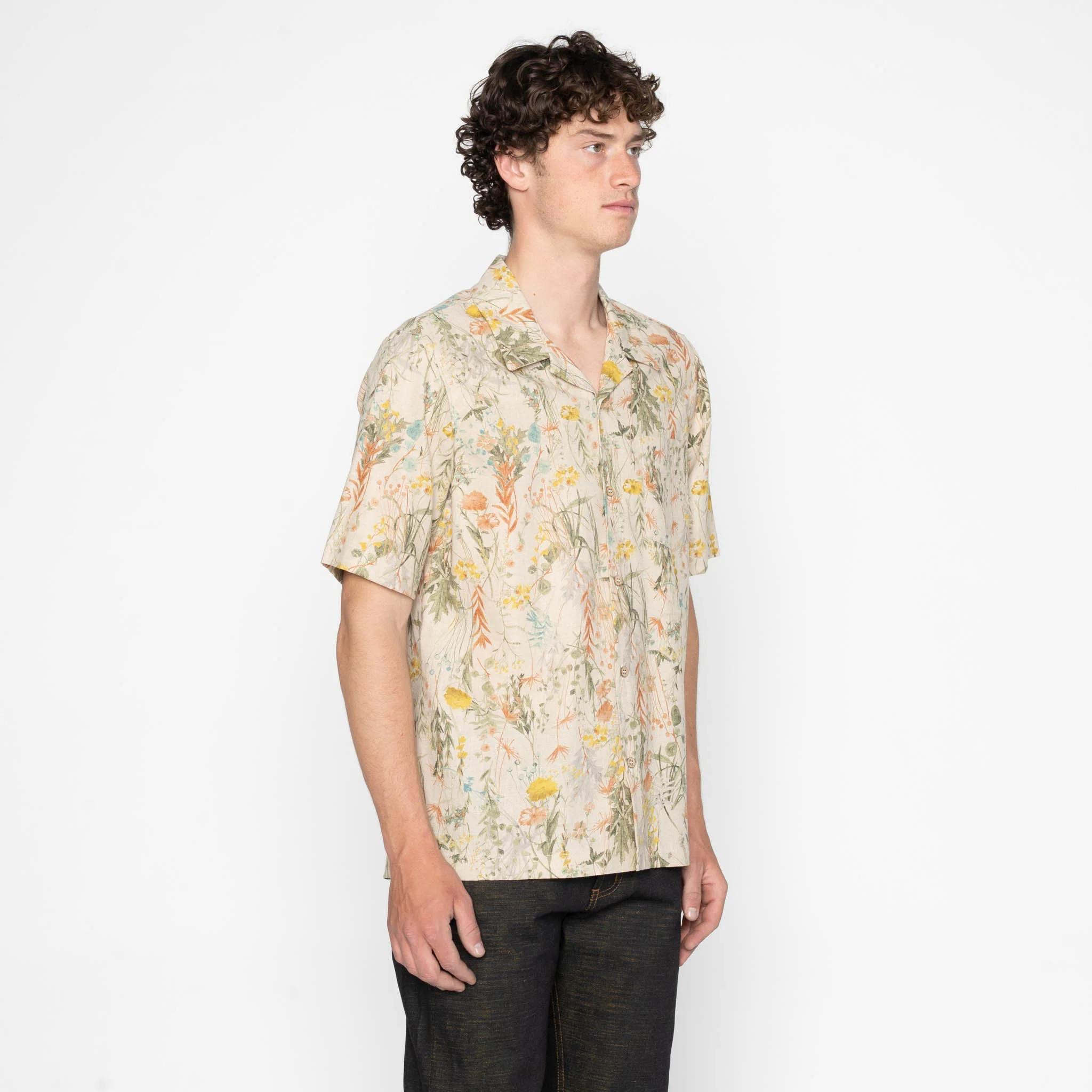 Aloha Shirt - Flowers Painting - Natural - Image 3
