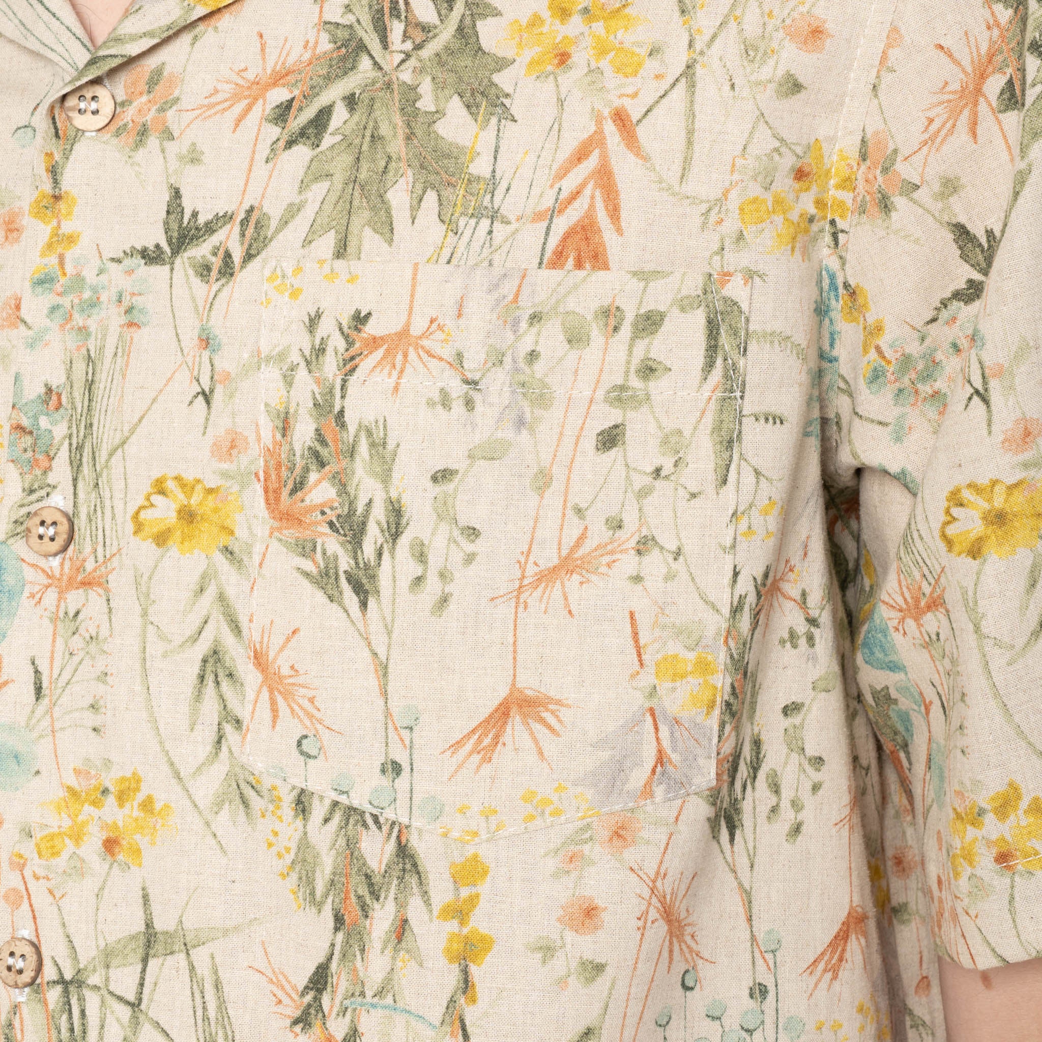 Aloha Shirt - Flowers Painting - Natural - Image 5