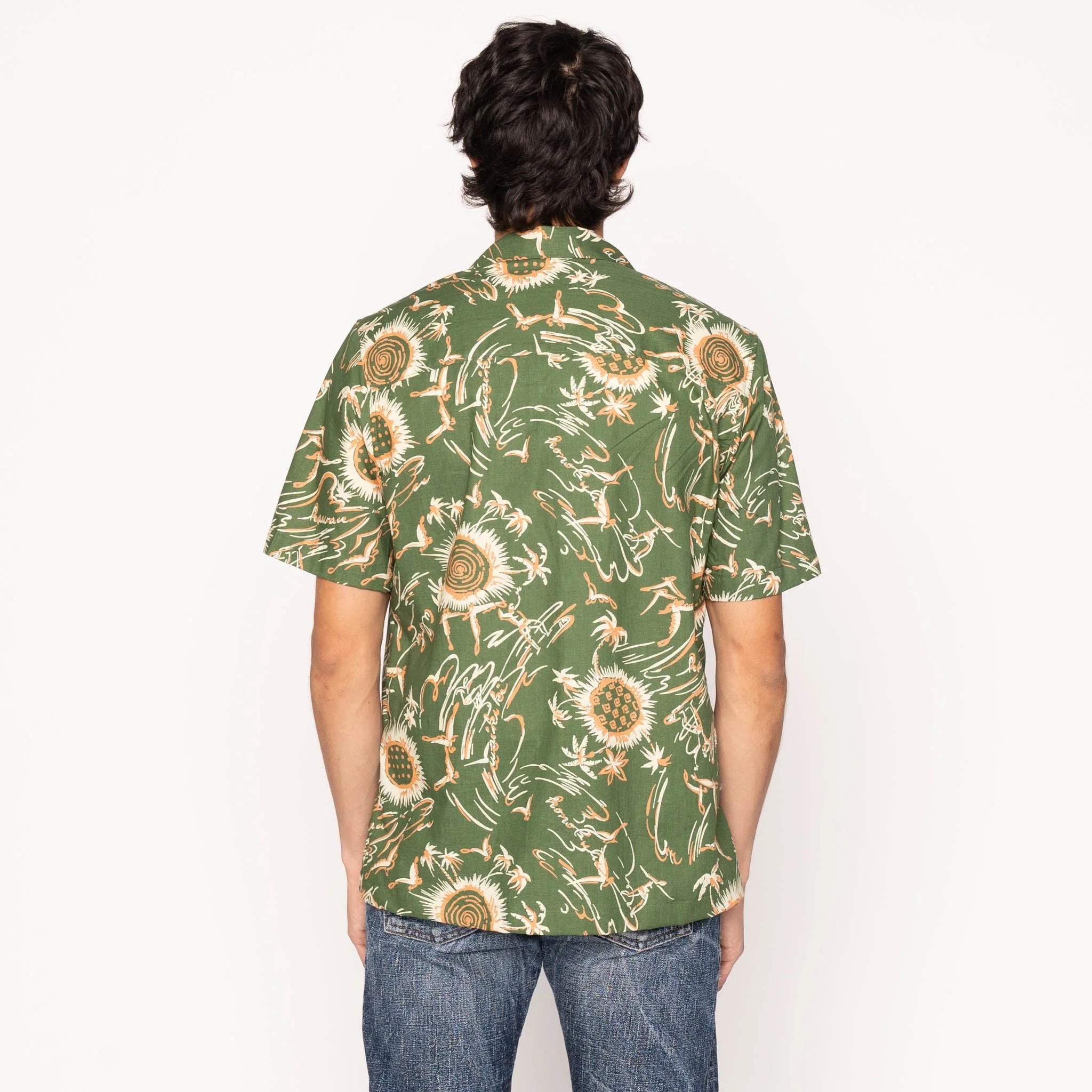 Aloha Shirt - Waikiki Waves - Green - Image 3