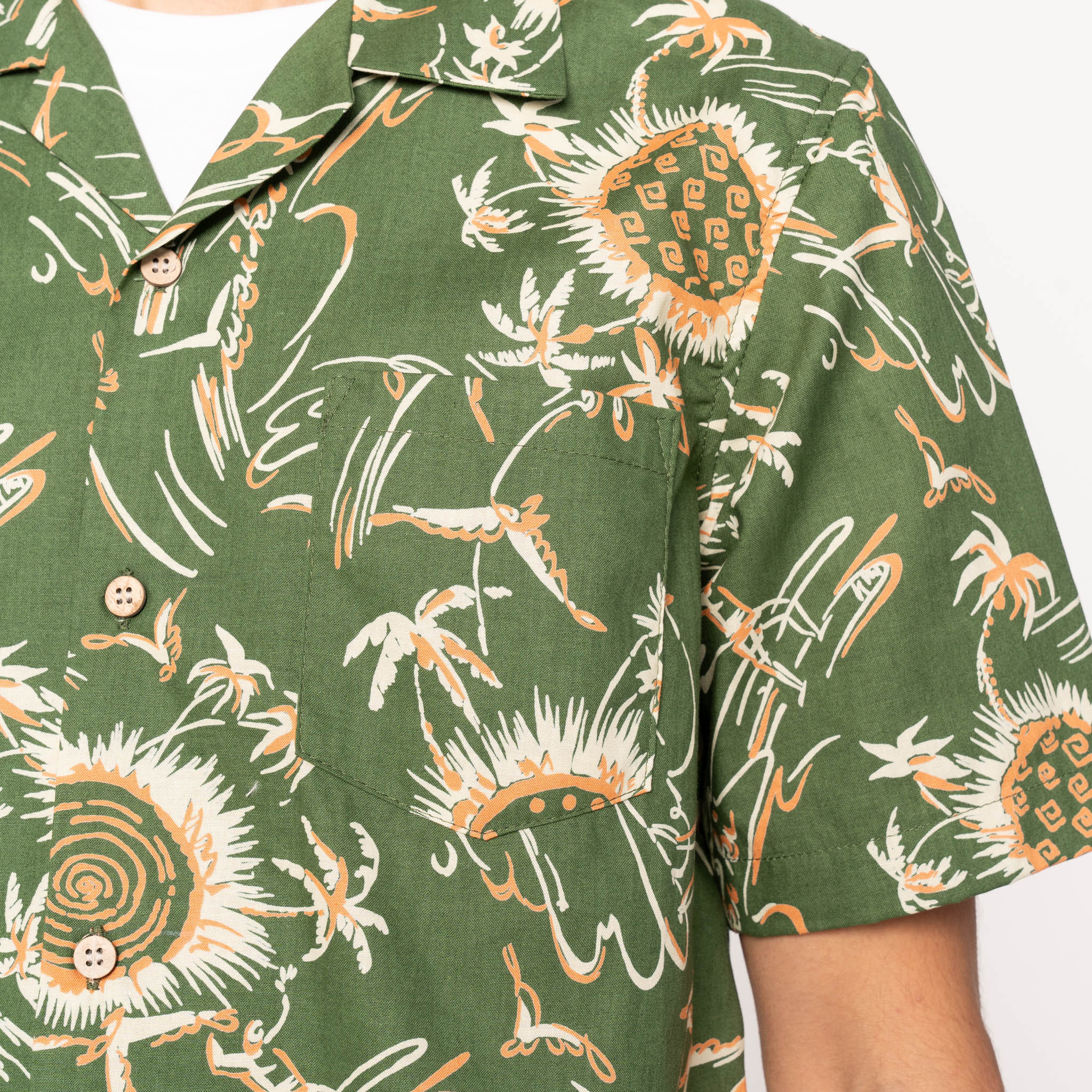 Aloha Shirt - Waikiki Waves - Green - Image 5
