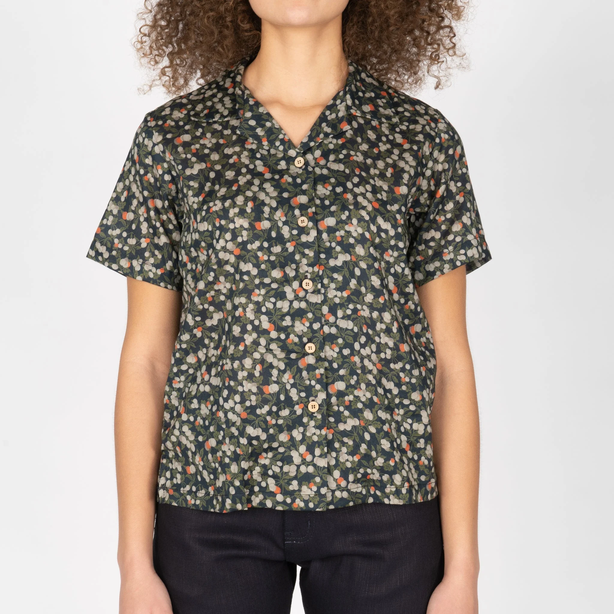Camp Collar Shirt - Fruit Print - Navy - Image 2