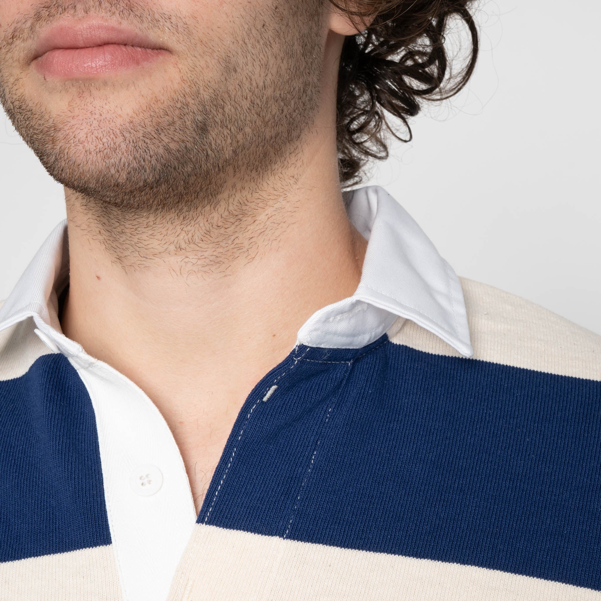 Classic Rugby Jersey - Ivory/Navy - Image 4