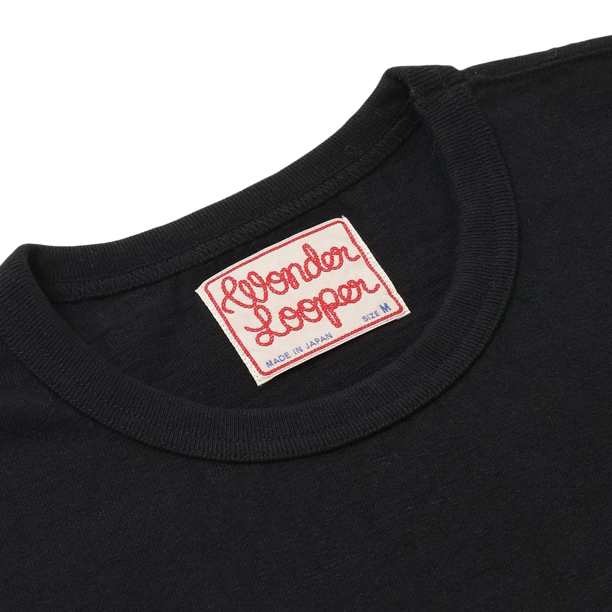 Crewneck T-shirt - ELS Recycled Cotton Slub - Black - Image 3