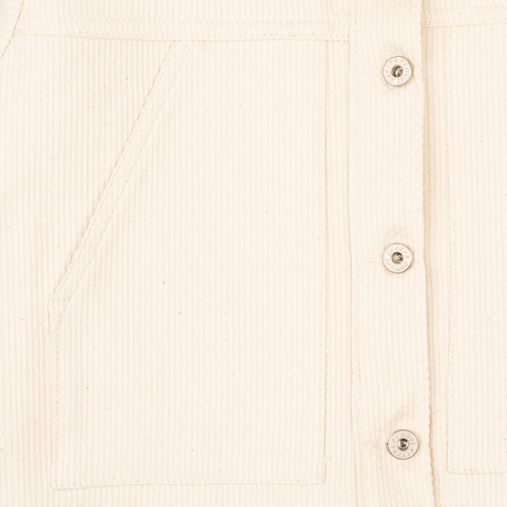 Cropped Denim Jacket - Judo Sashiko - Ecru - Image 5