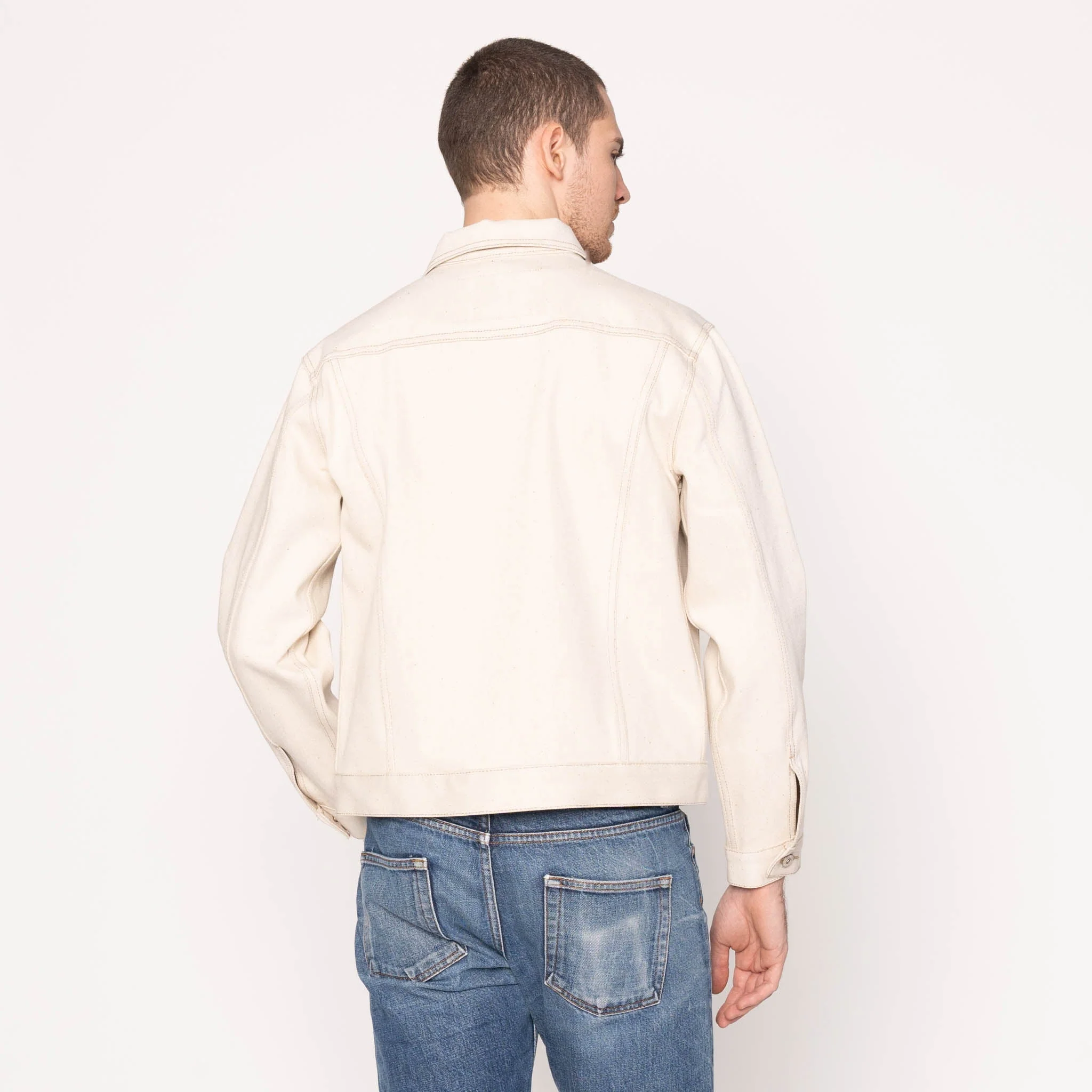 Denim Jacket - All Natural Ecru Foxfibre® Selvedge - Image 3
