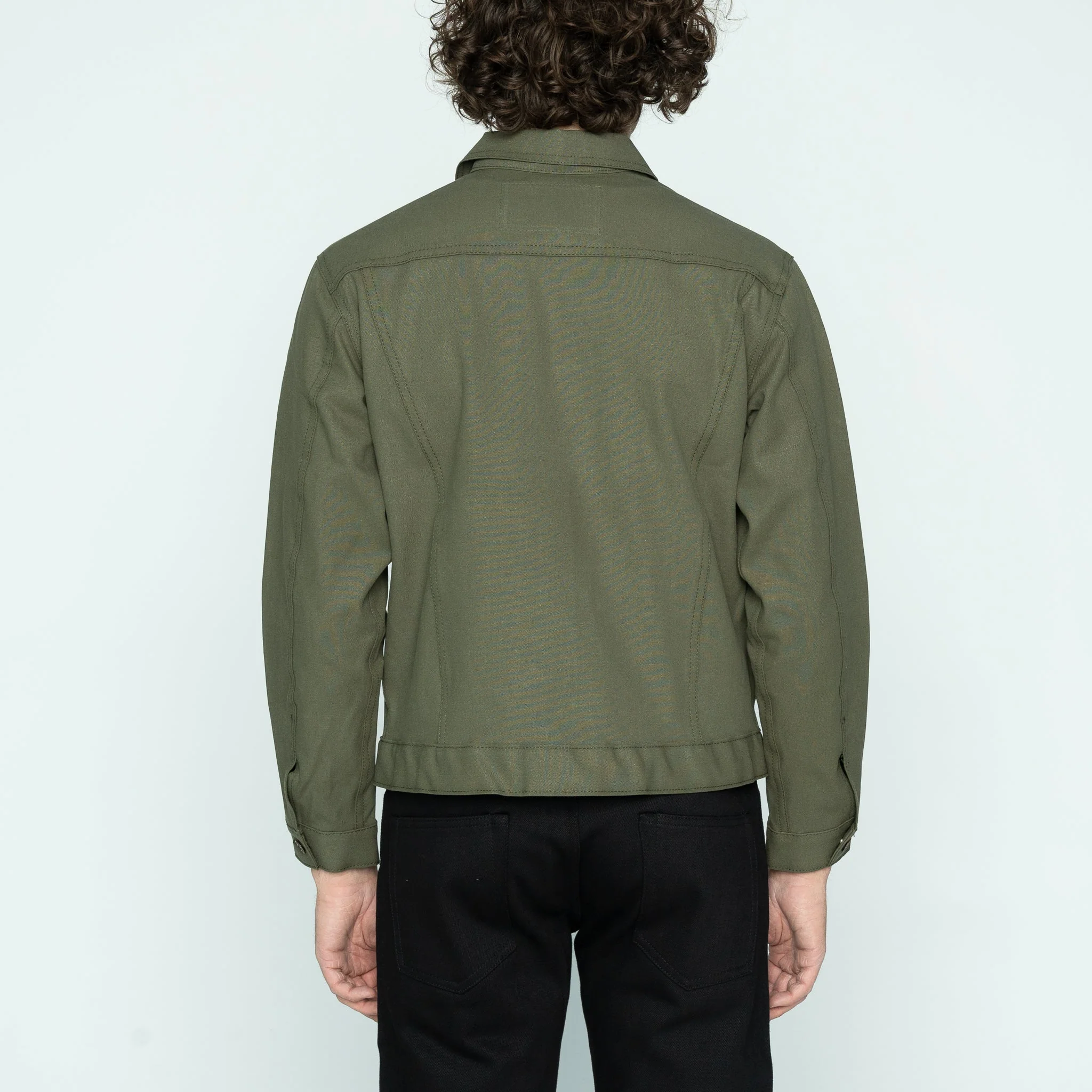 Denim Jacket - Army Green Duck Selvedge - Image 3