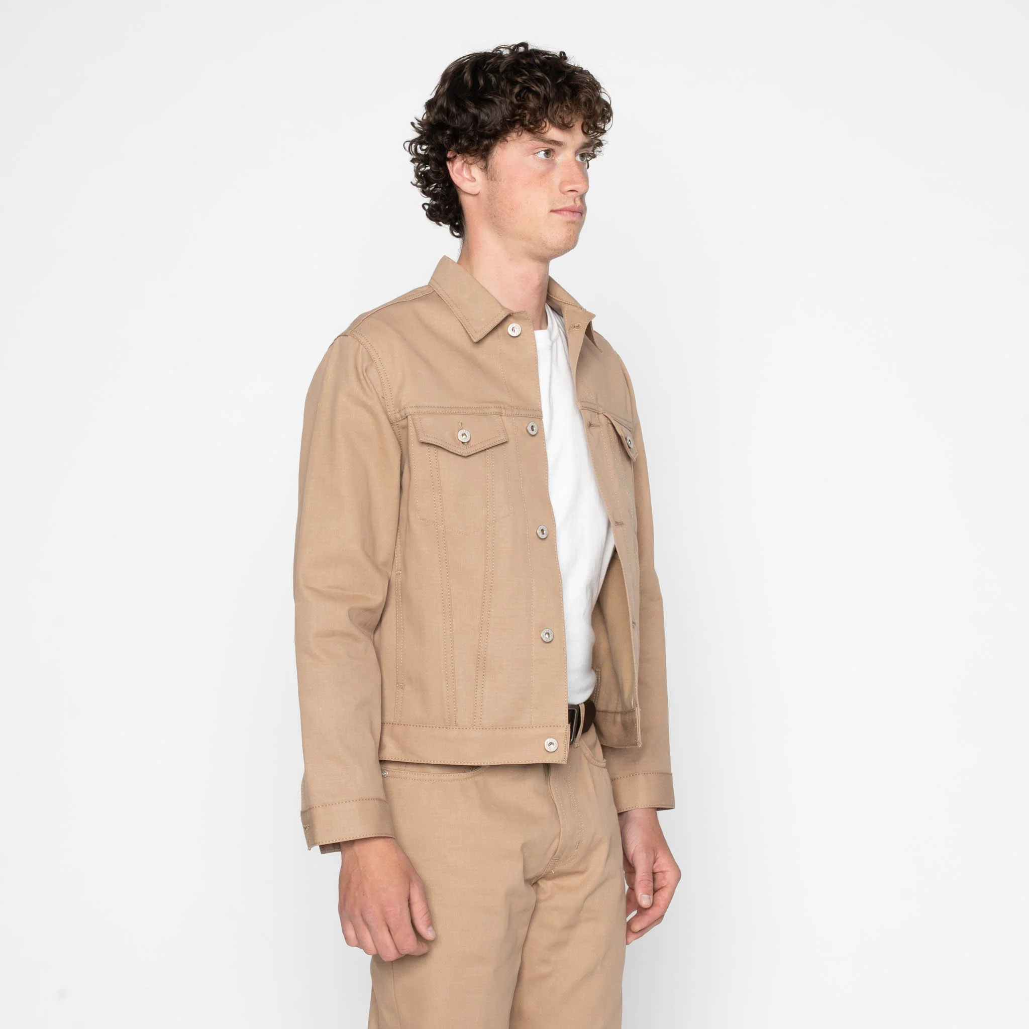 Denim Jacket - Selvedge Slacks Beige - Image 3