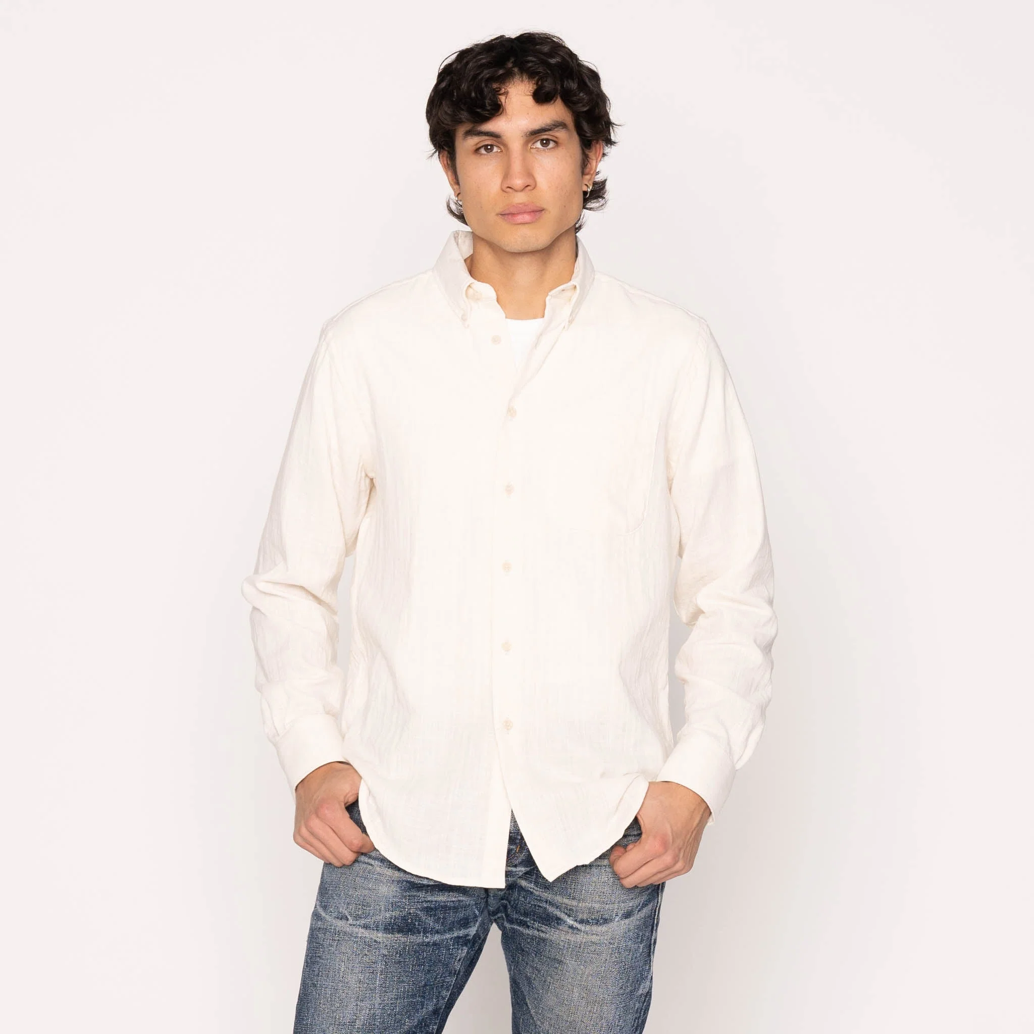 Easy Shirt - Double Weave Slub Gauze- White - Image 2