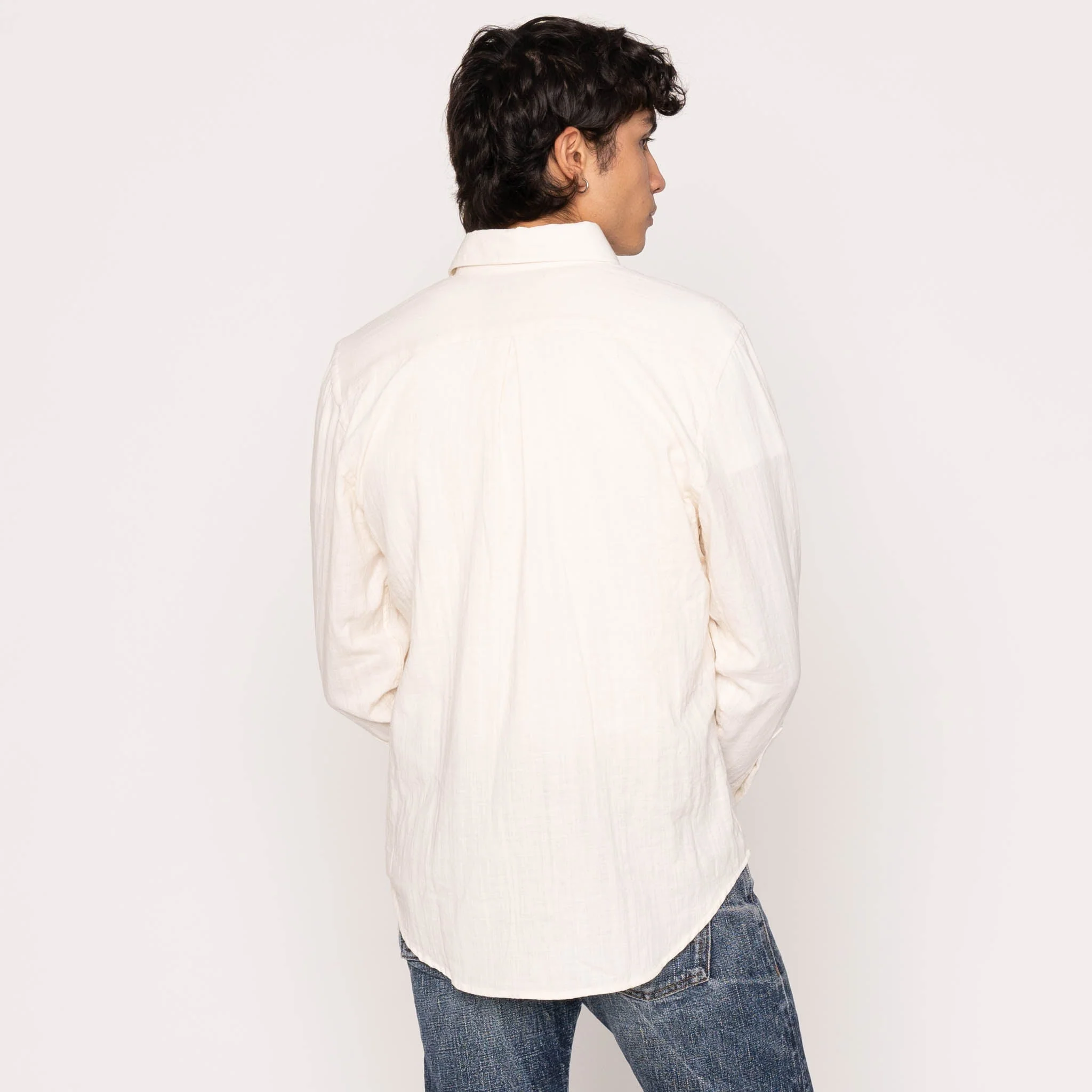Easy Shirt - Double Weave Slub Gauze- White - Image 3