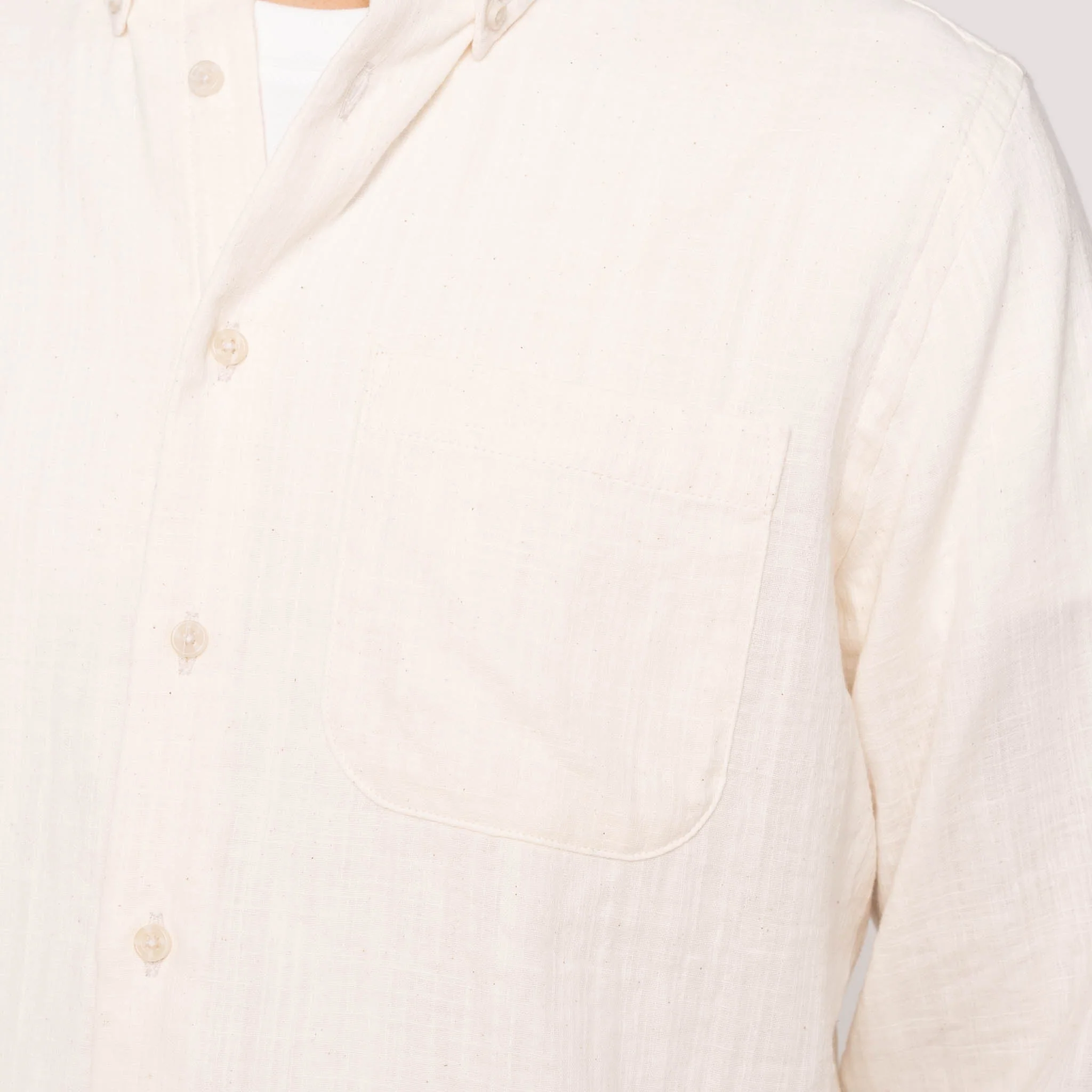 Easy Shirt - Double Weave Slub Gauze- White - Image 5
