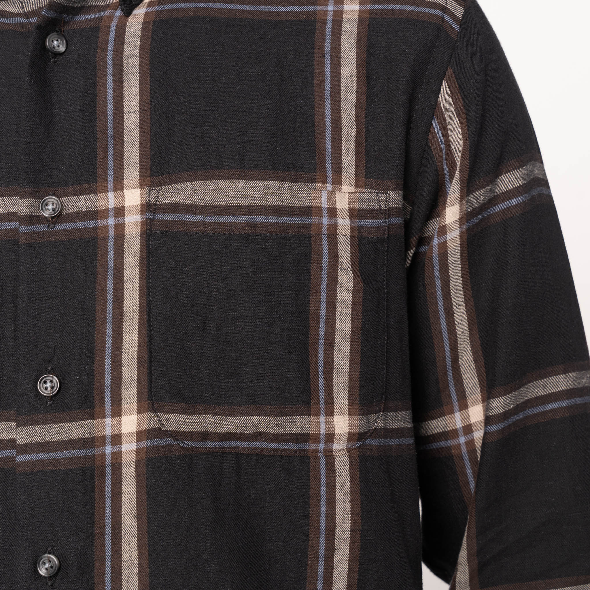 Easy Shirt - Hemp Blend Check - Black - Image 4