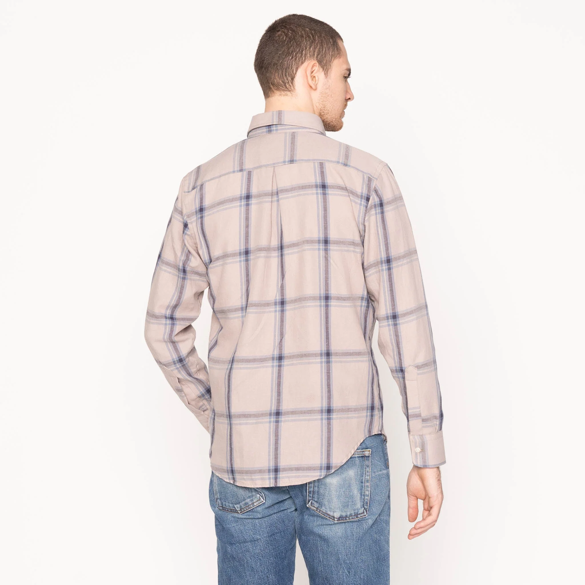 Easy Shirt - Hemp Blend Check - Sand - Image 3