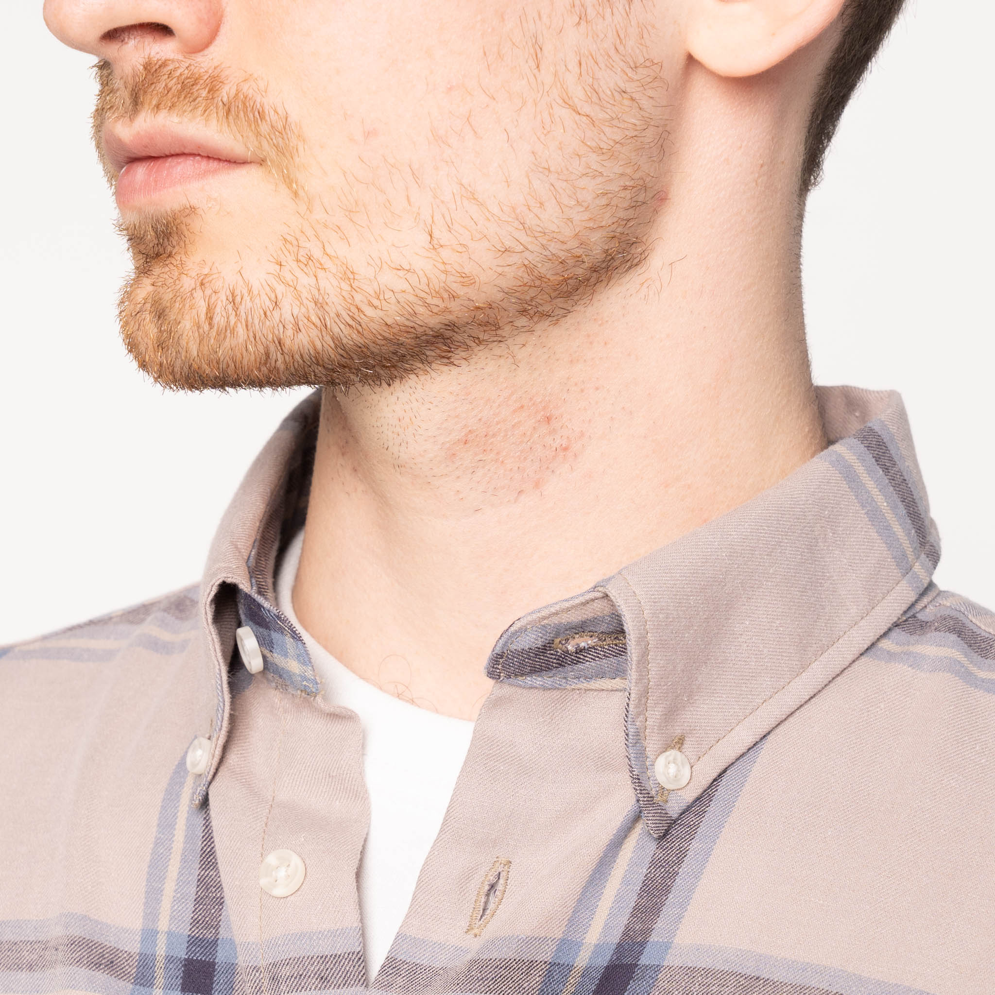 Easy Shirt - Hemp Blend Check - Sand - Image 4