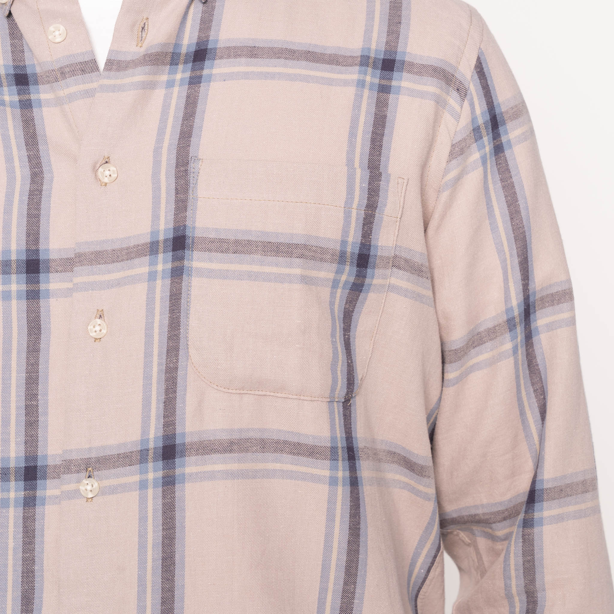 Easy Shirt - Hemp Blend Check - Sand - Image 5