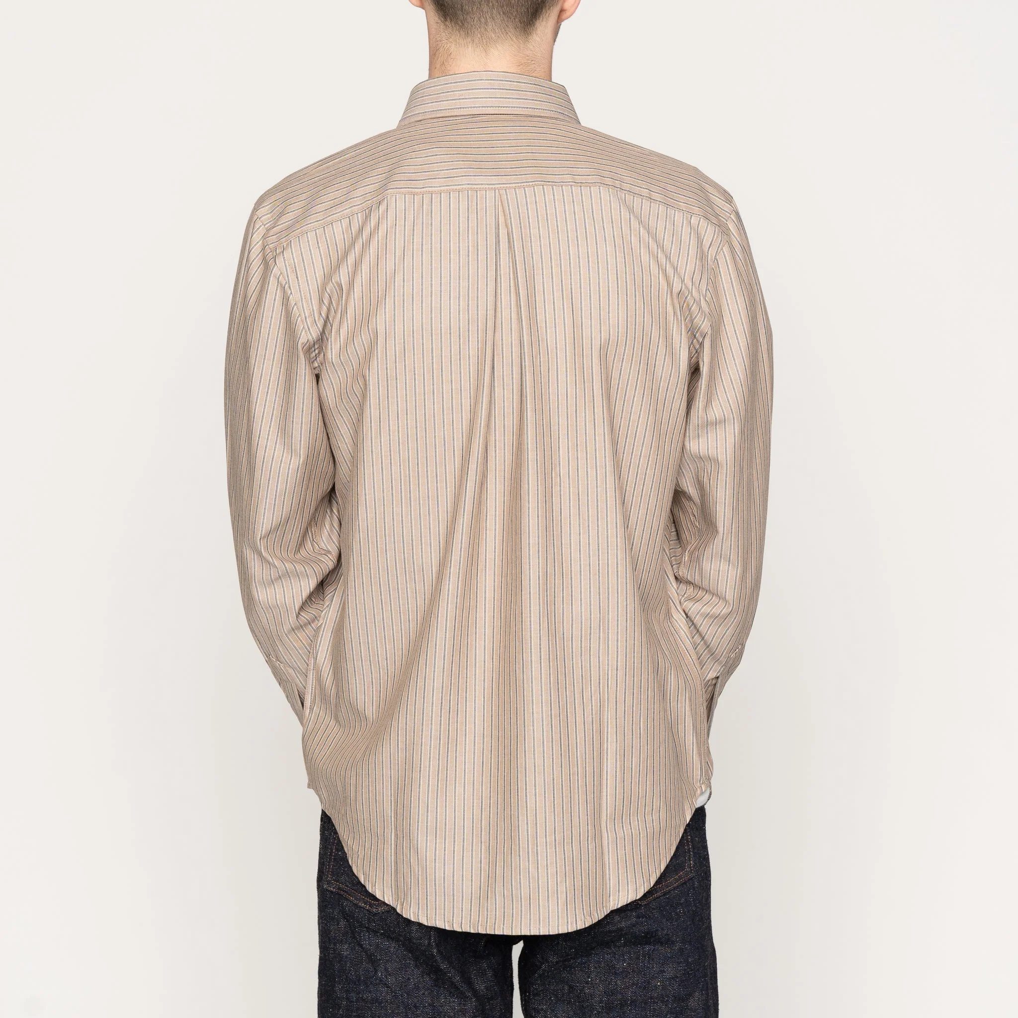 Easy Shirt  - Soft Finish Classic Stripe - Taupe - Image 3