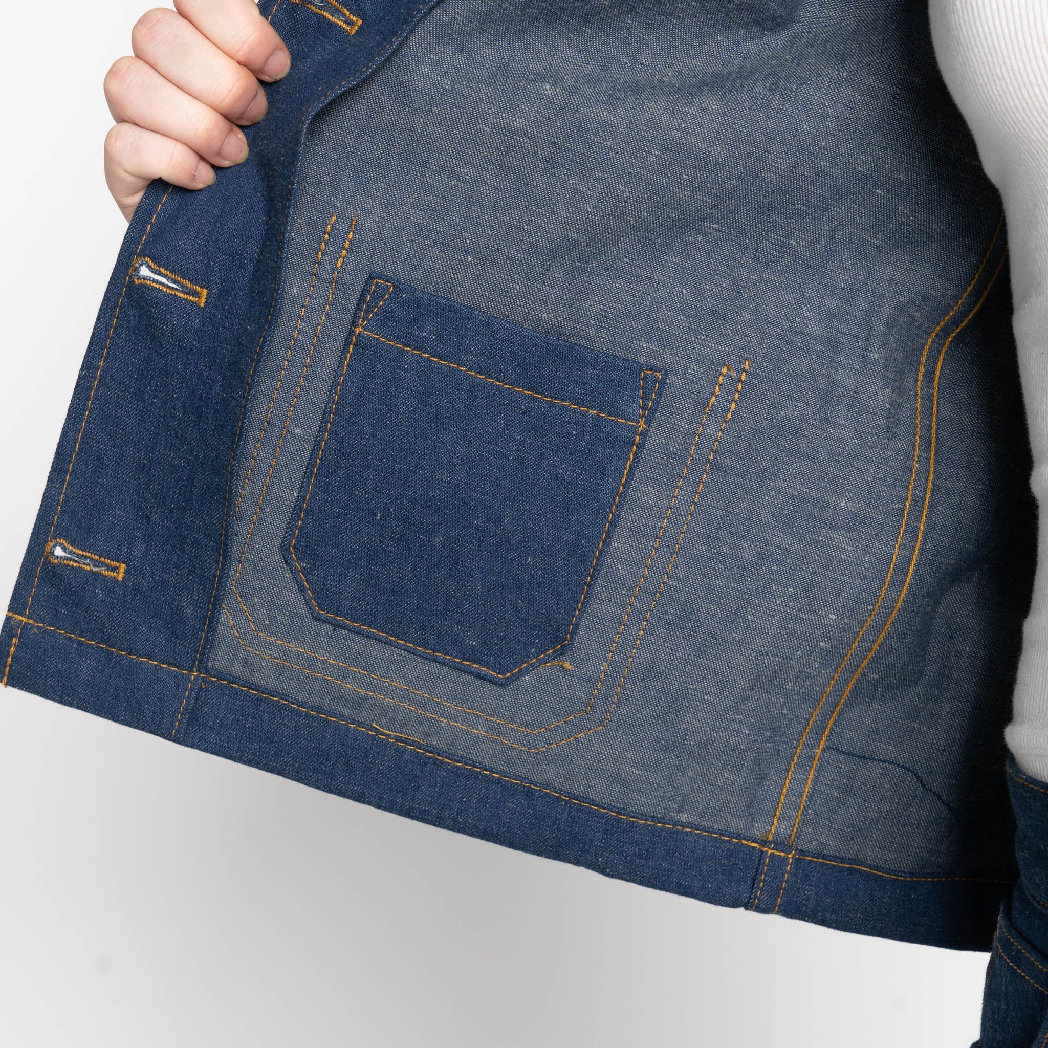 Gracie Jacket - 2x1 Dungaree Nep Denim - Mid Indigo - Image 6