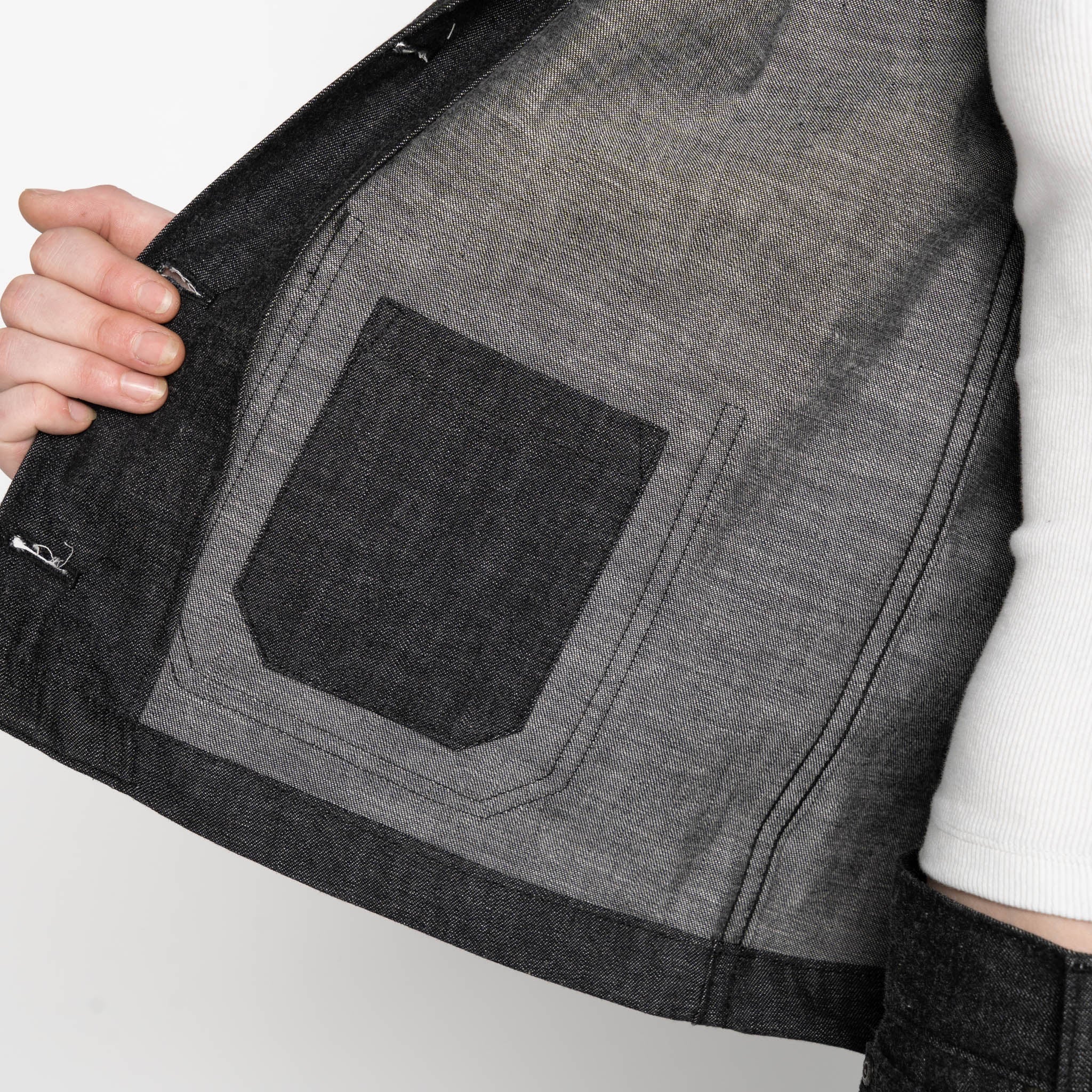 Gracie Jacket - Black Lightweight Denim - Black - Image 6