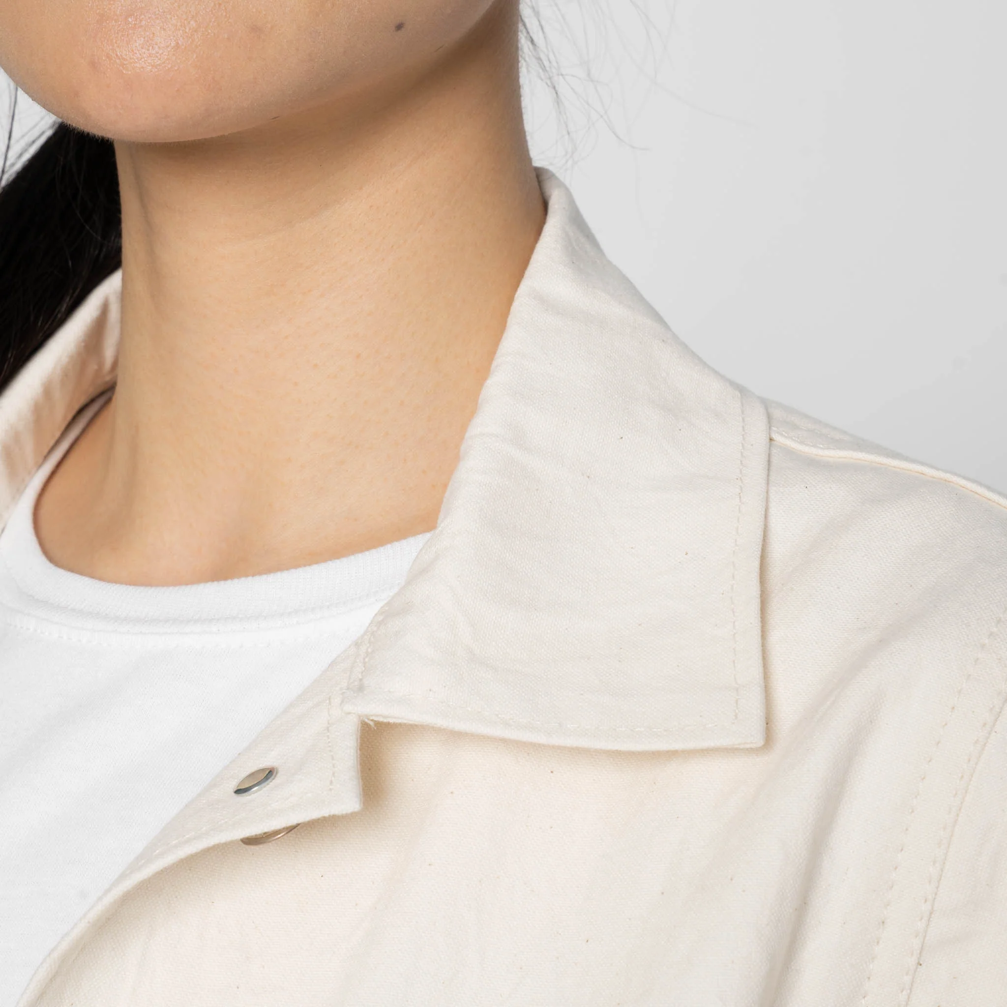 Gracie Jacket - Hard Twist Organic Herringbone - Ecru - Image 5