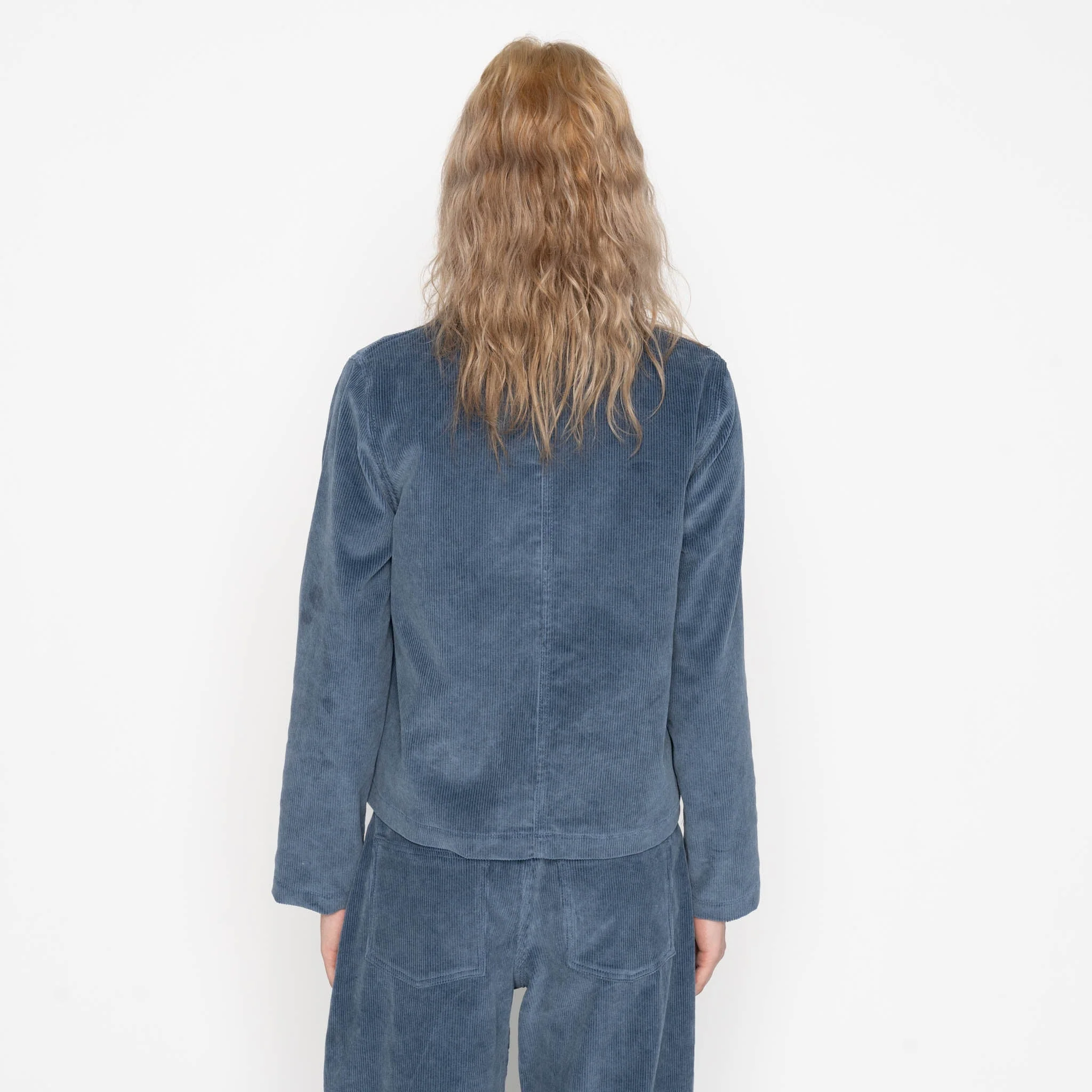 Gracie Jacket - Organic Faded Corduroy - Indigo - Image 3