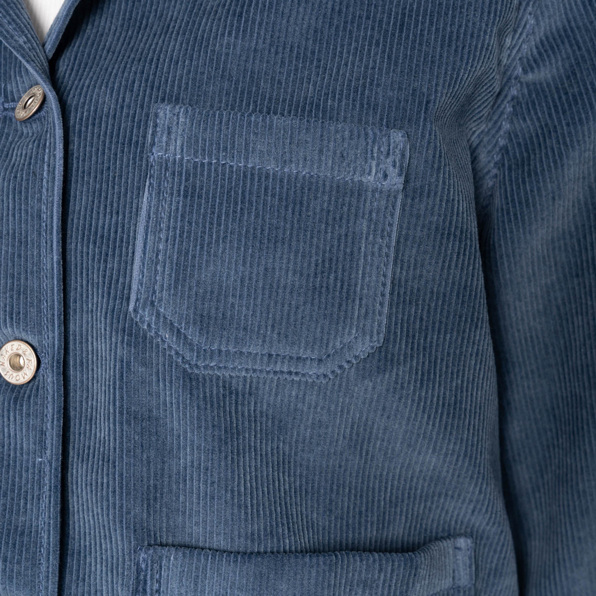 Gracie Jacket - Organic Faded Corduroy - Indigo - Image 4