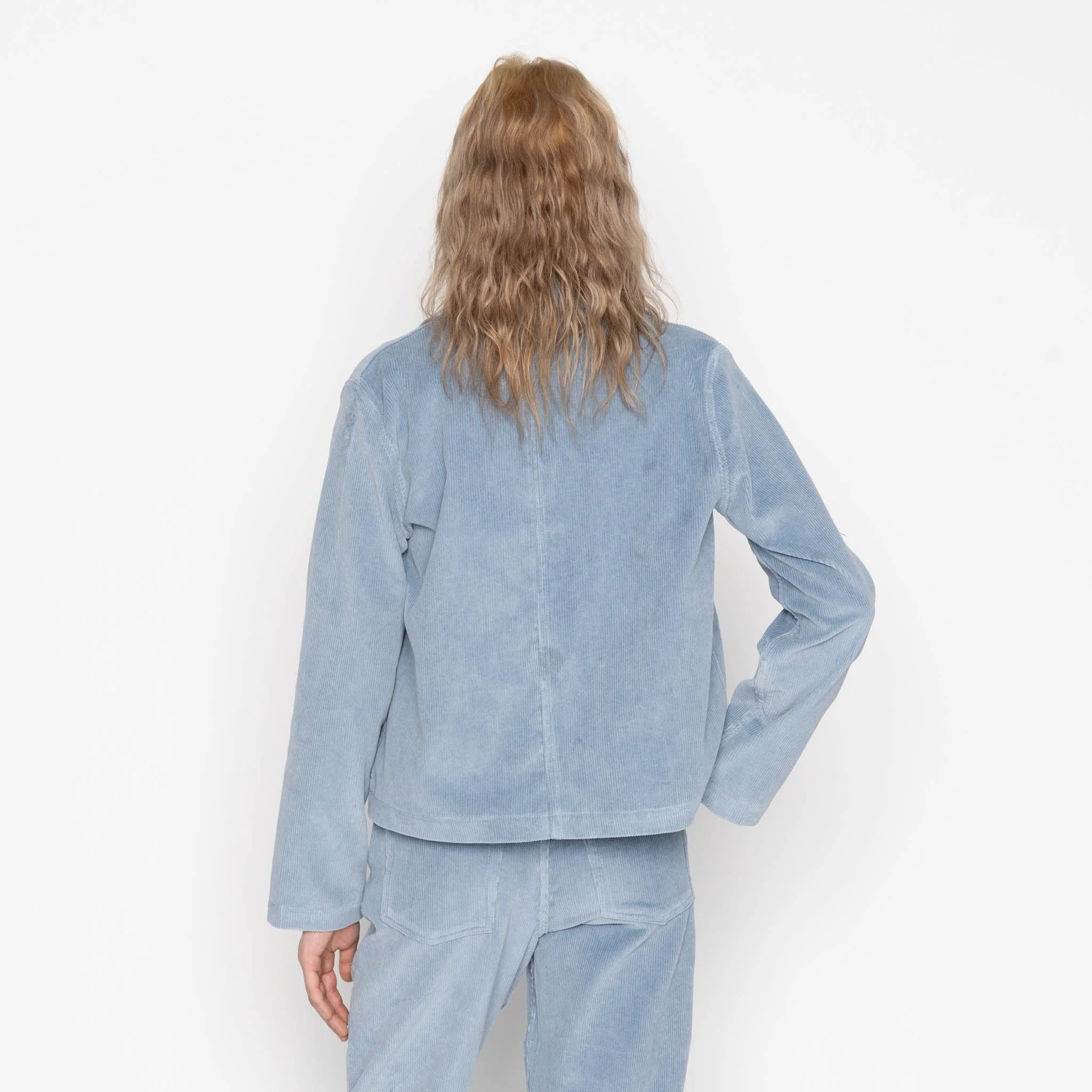 Gracie Jacket - Organic Faded Corduroy - Pale Indigo - Image 3