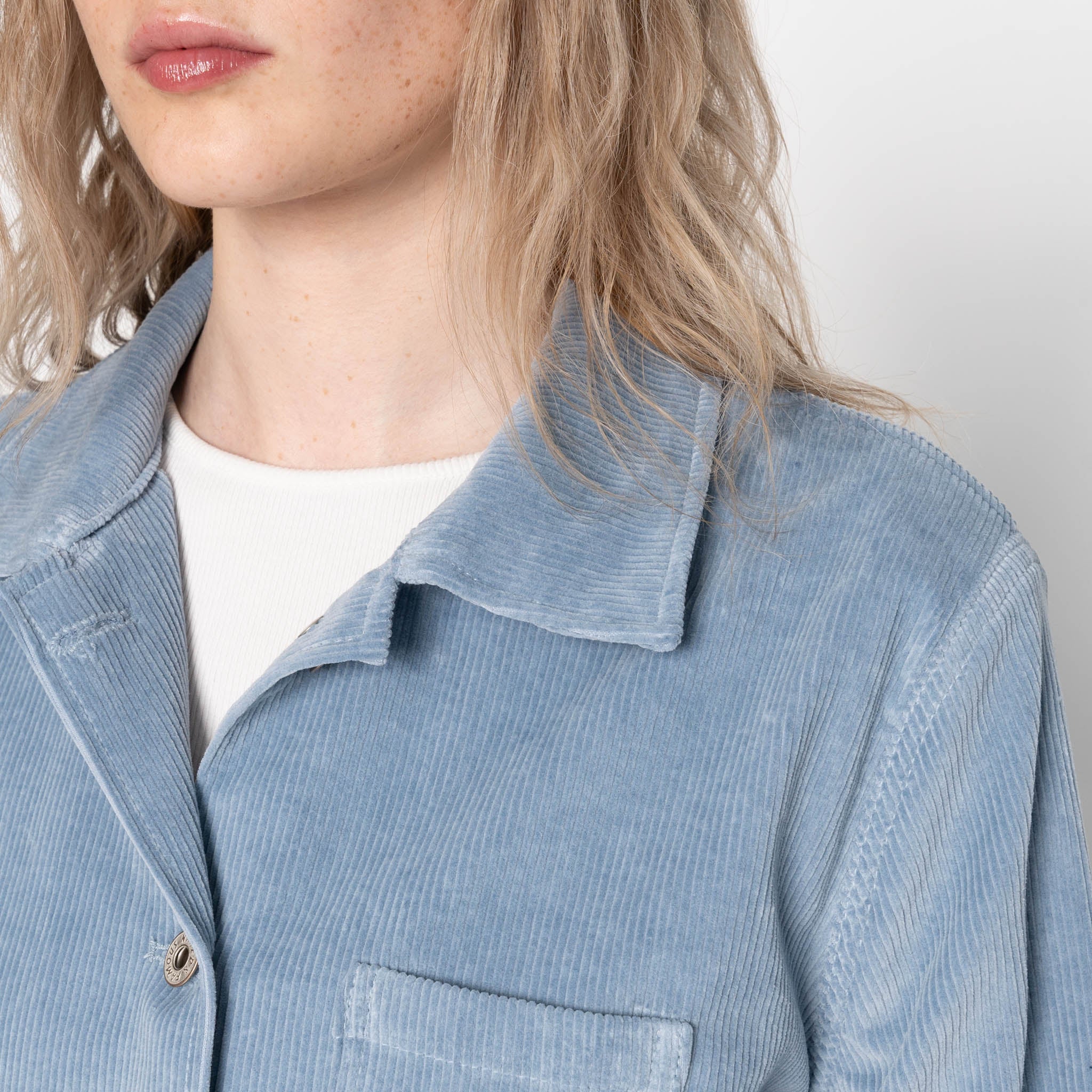 Gracie Jacket - Organic Faded Corduroy - Pale Indigo - Image 5