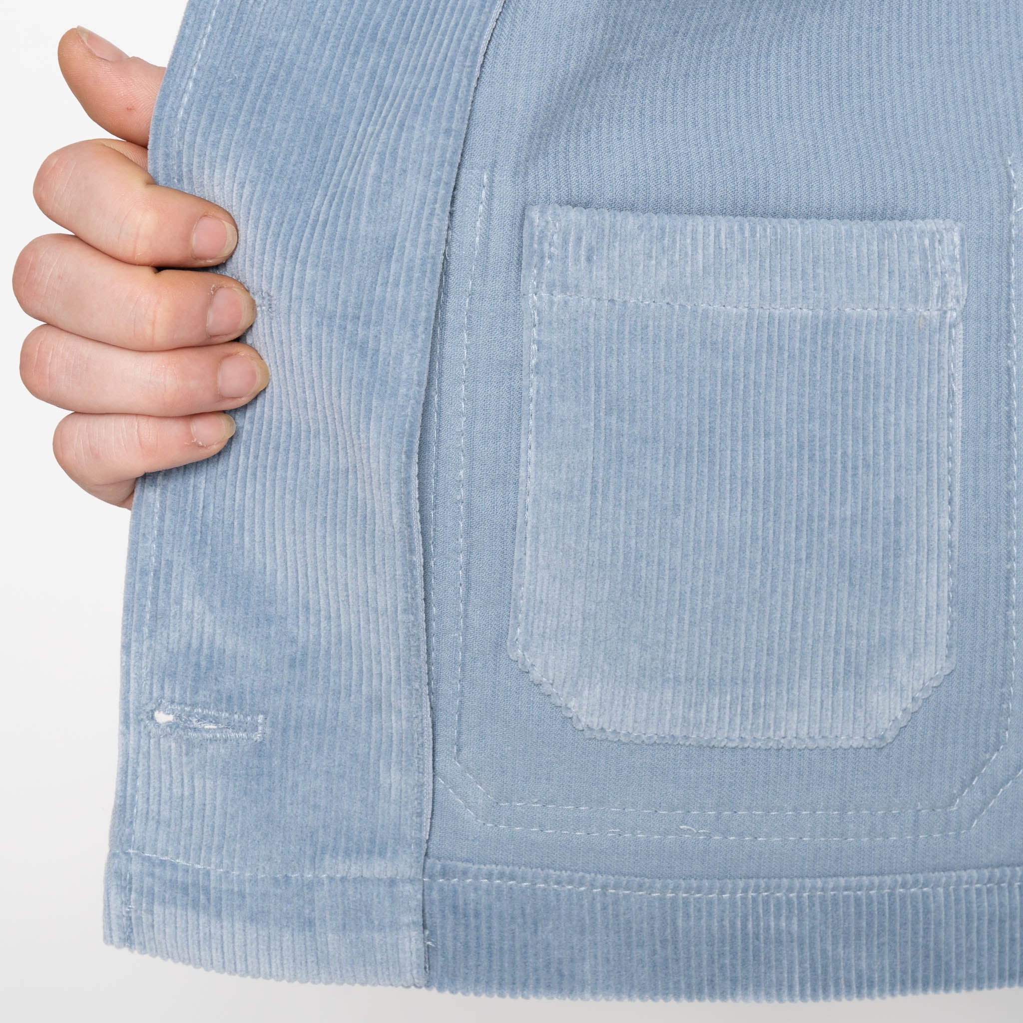 Gracie Jacket - Organic Faded Corduroy - Pale Indigo - Image 7