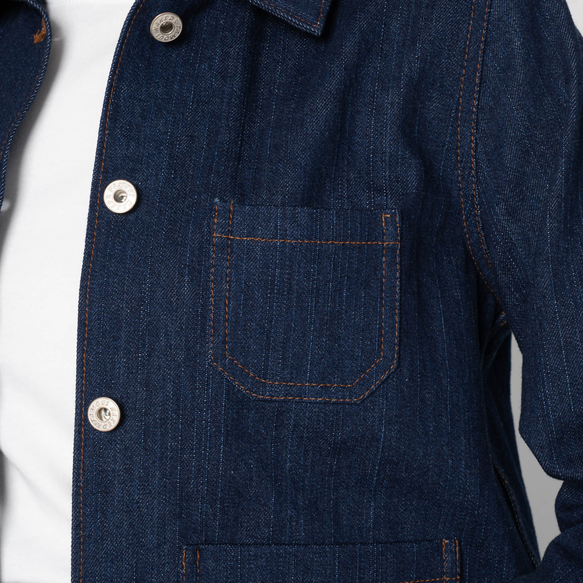 Gracie Jacket - Vertical Slub Denim - Indigo - Image 5