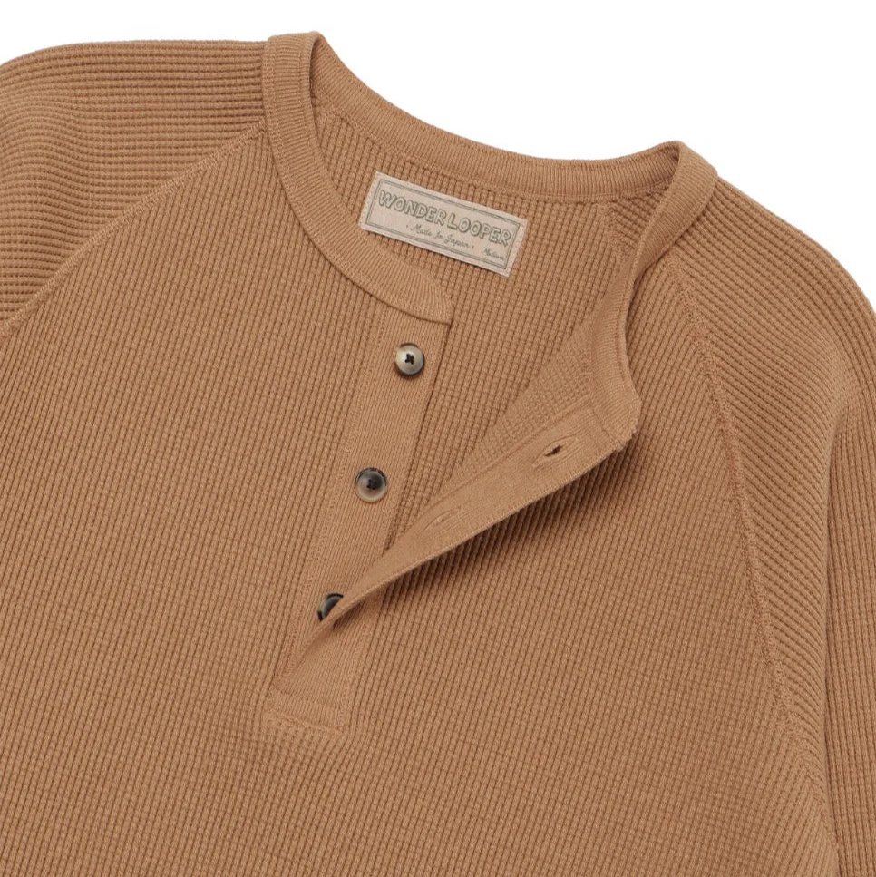 Henley - Foxfibre® Heavyweight Waffle -Coyote 70 - Image 3