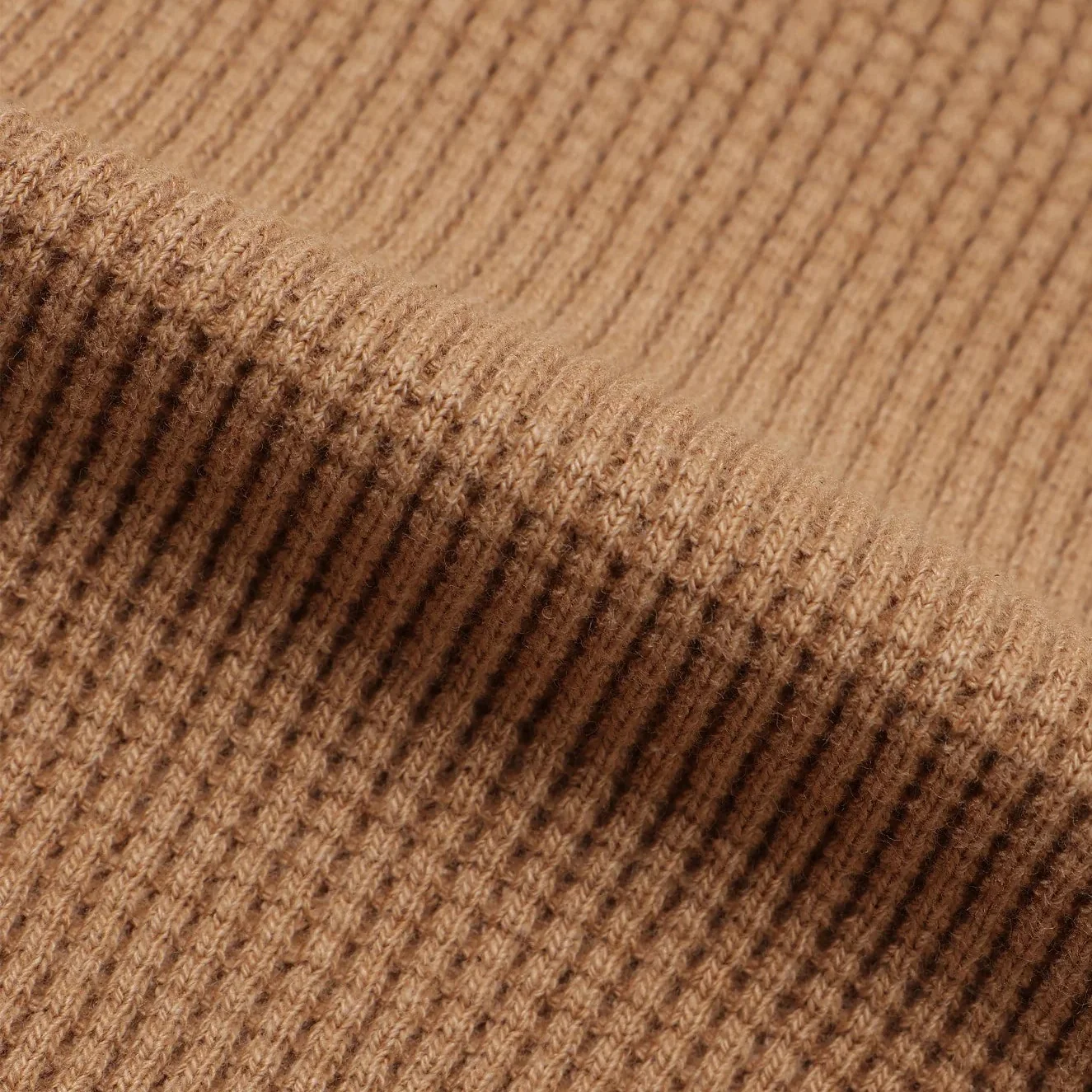 Henley - Foxfibre® Heavyweight Waffle -Coyote 70 - Image 5