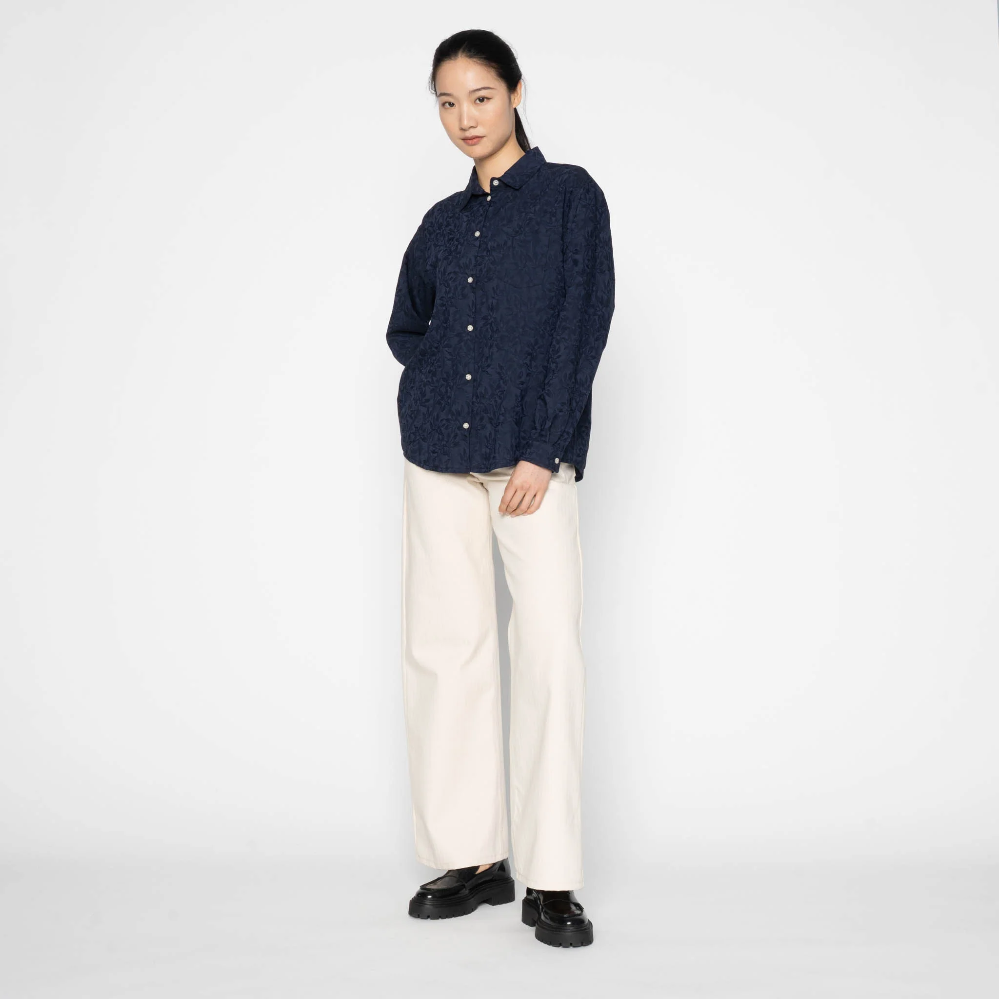 Judy Shirt - Jungle Jacquard- Navy - Image 7