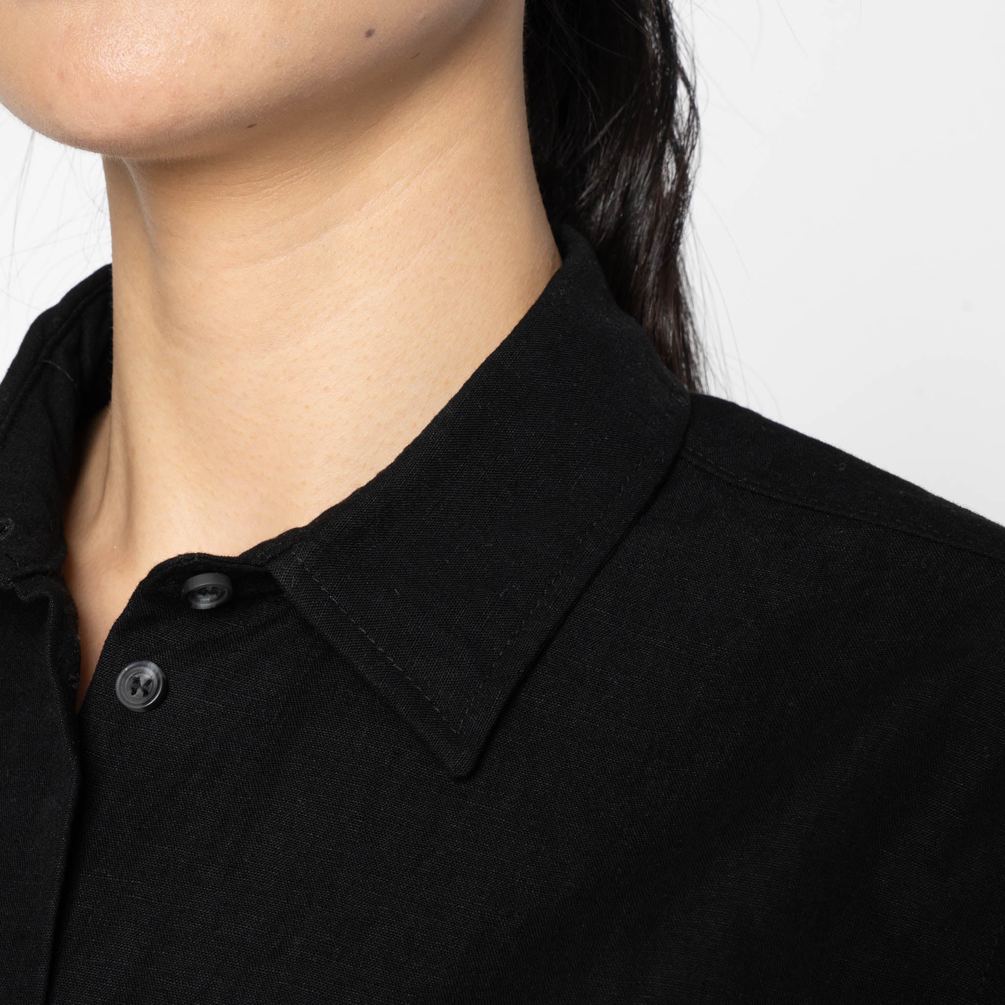 Judy Shirt - Linen Blend Denim - Black - Image 6