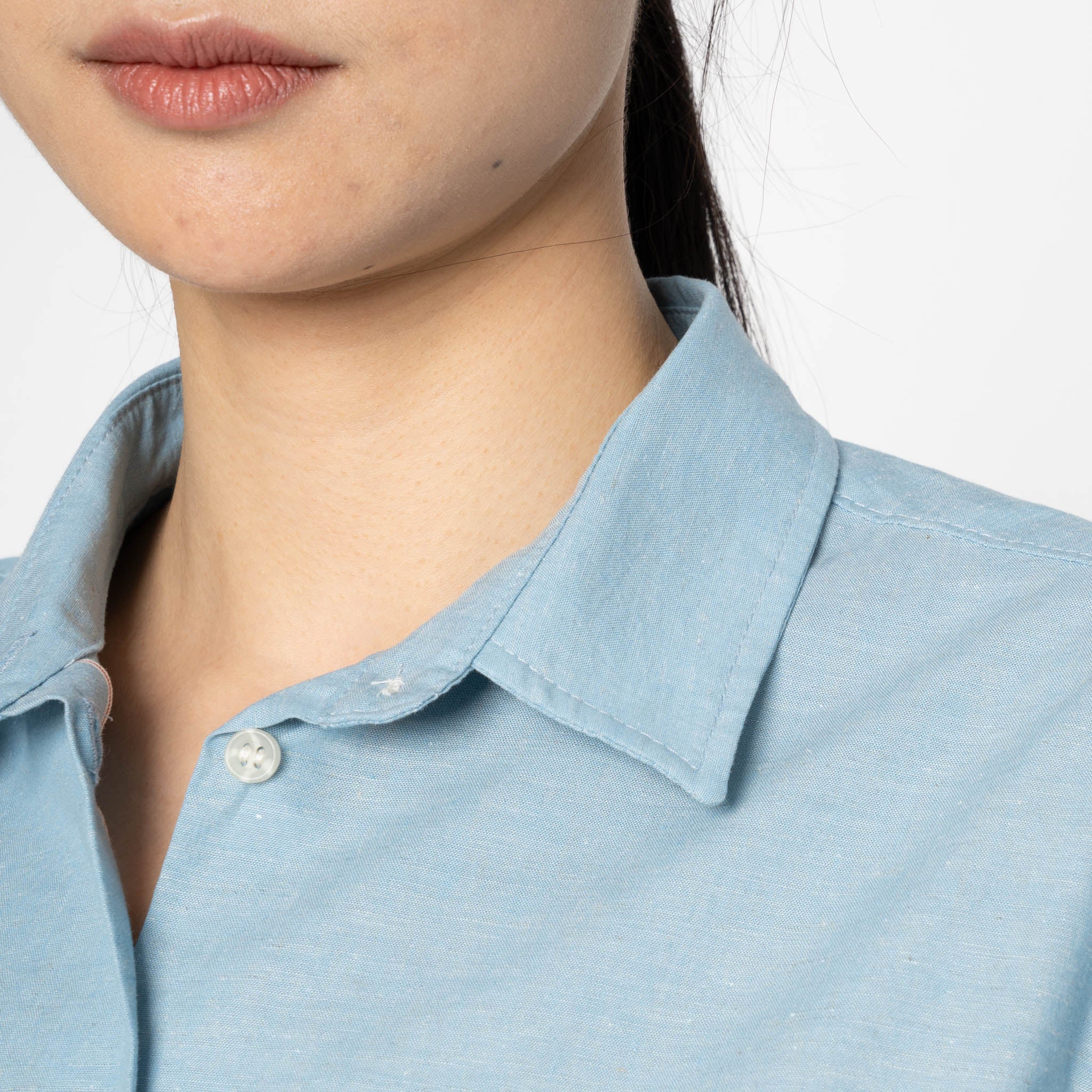 Judy Shirt - Selvedge Chambray - Pale Blue - Image 10