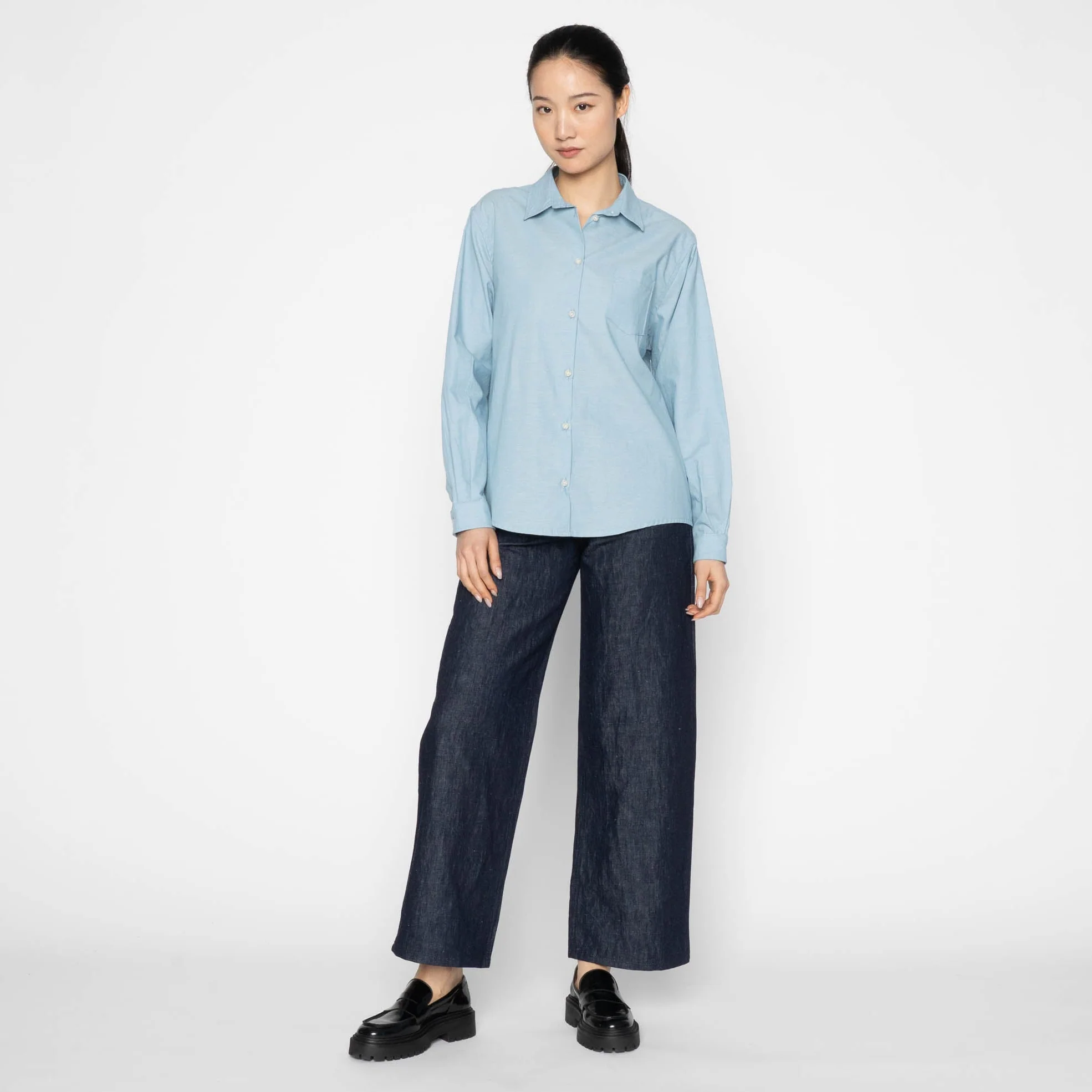 Judy Shirt - Selvedge Chambray - Pale Blue - Image 7