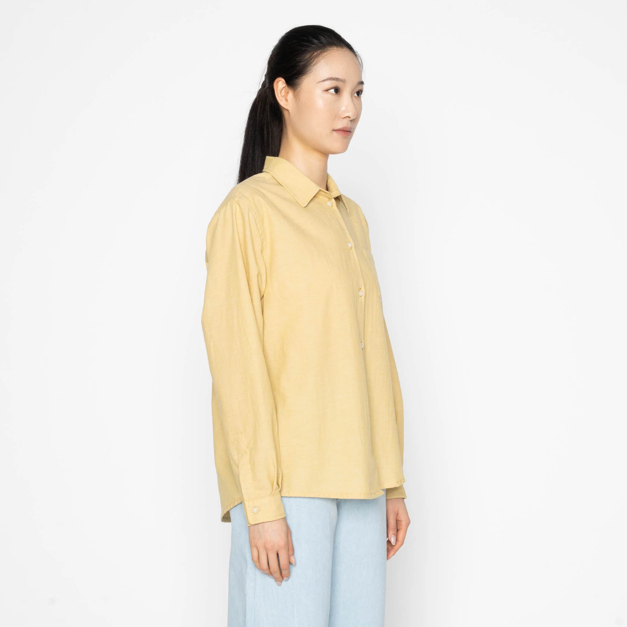 Judy Shirt - Selvedge Chambray - Yellow - Image 3