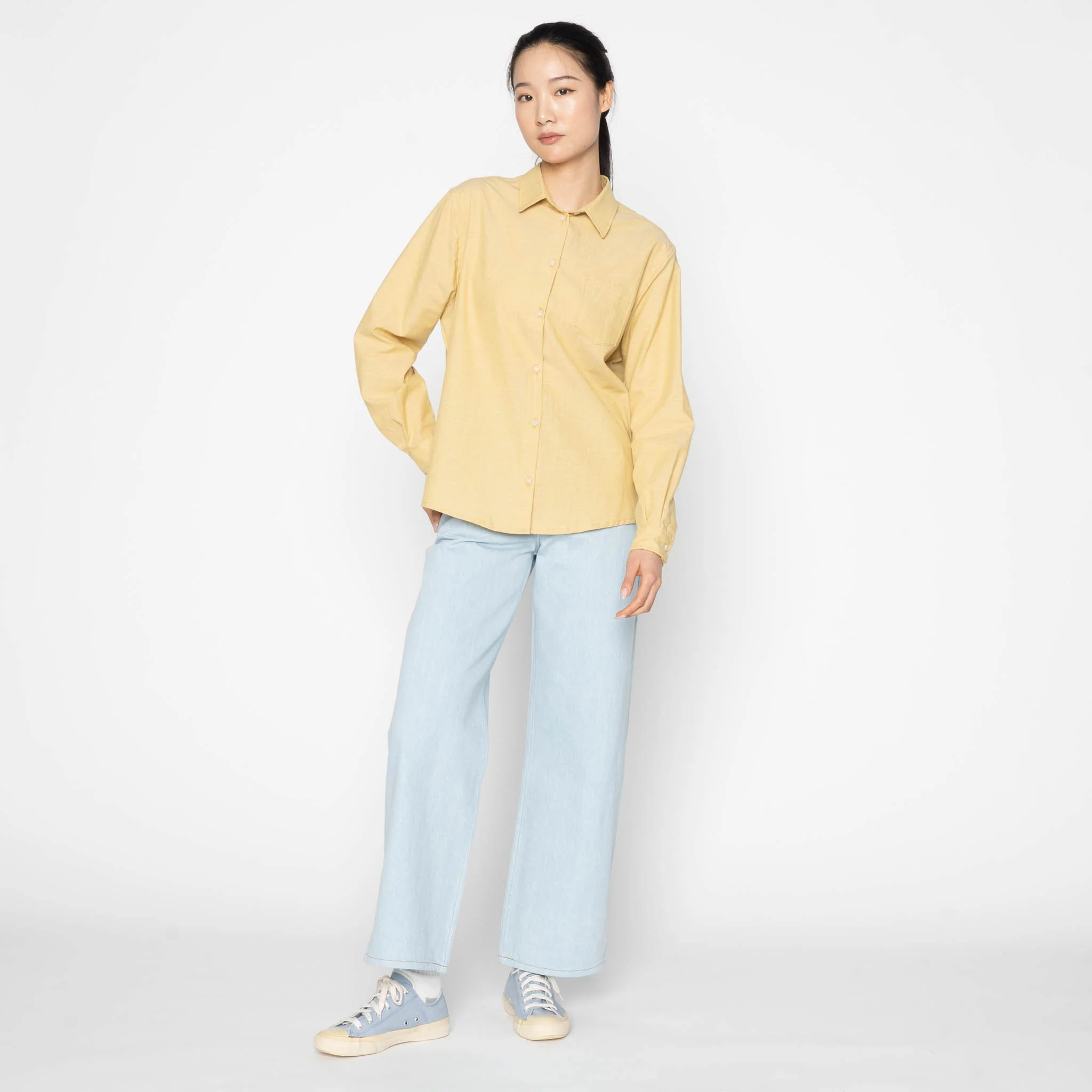 Judy Shirt - Selvedge Chambray - Yellow - Image 7