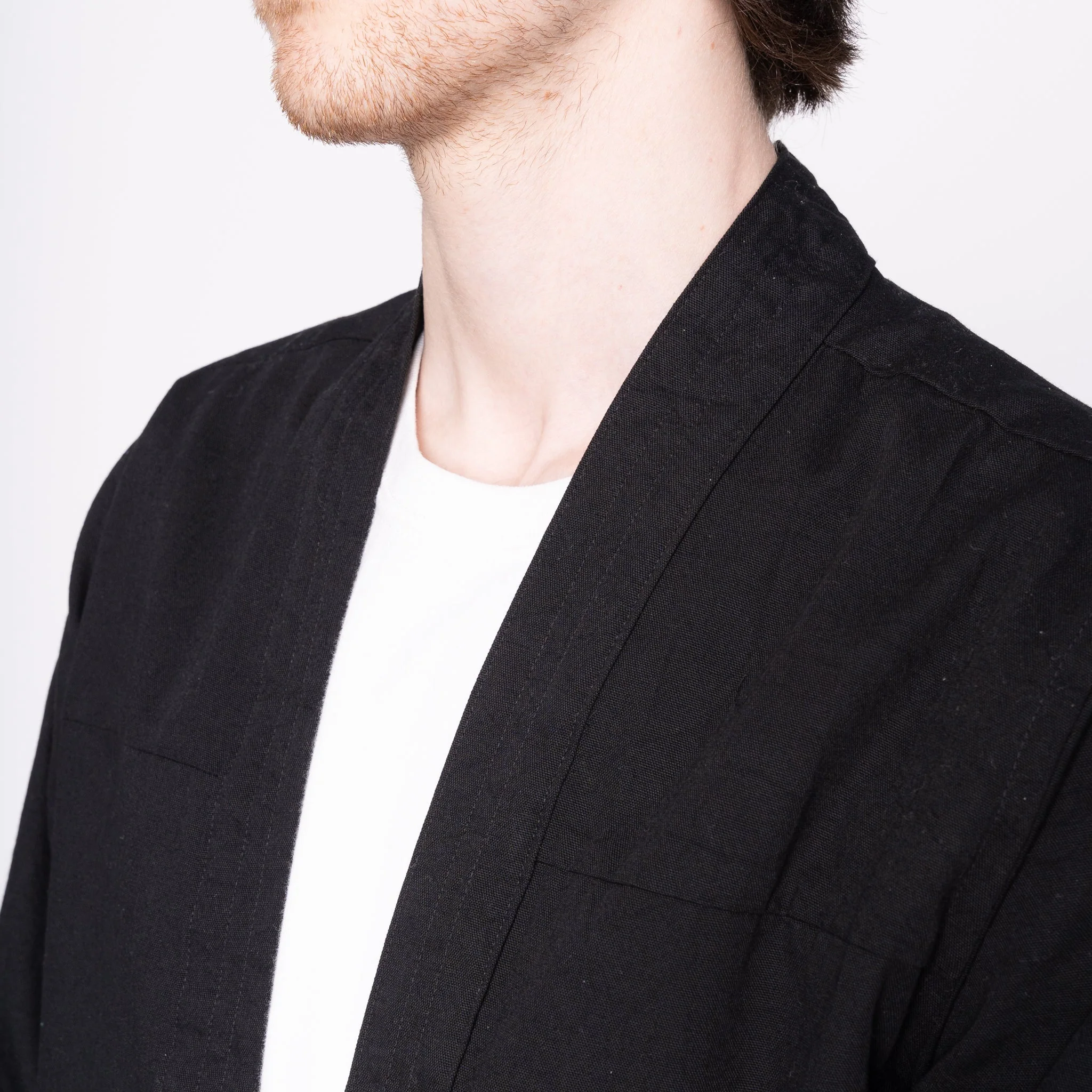 Kimono Shirt - Black Rinsed Oxford + Black Japanese Festival - Image 3