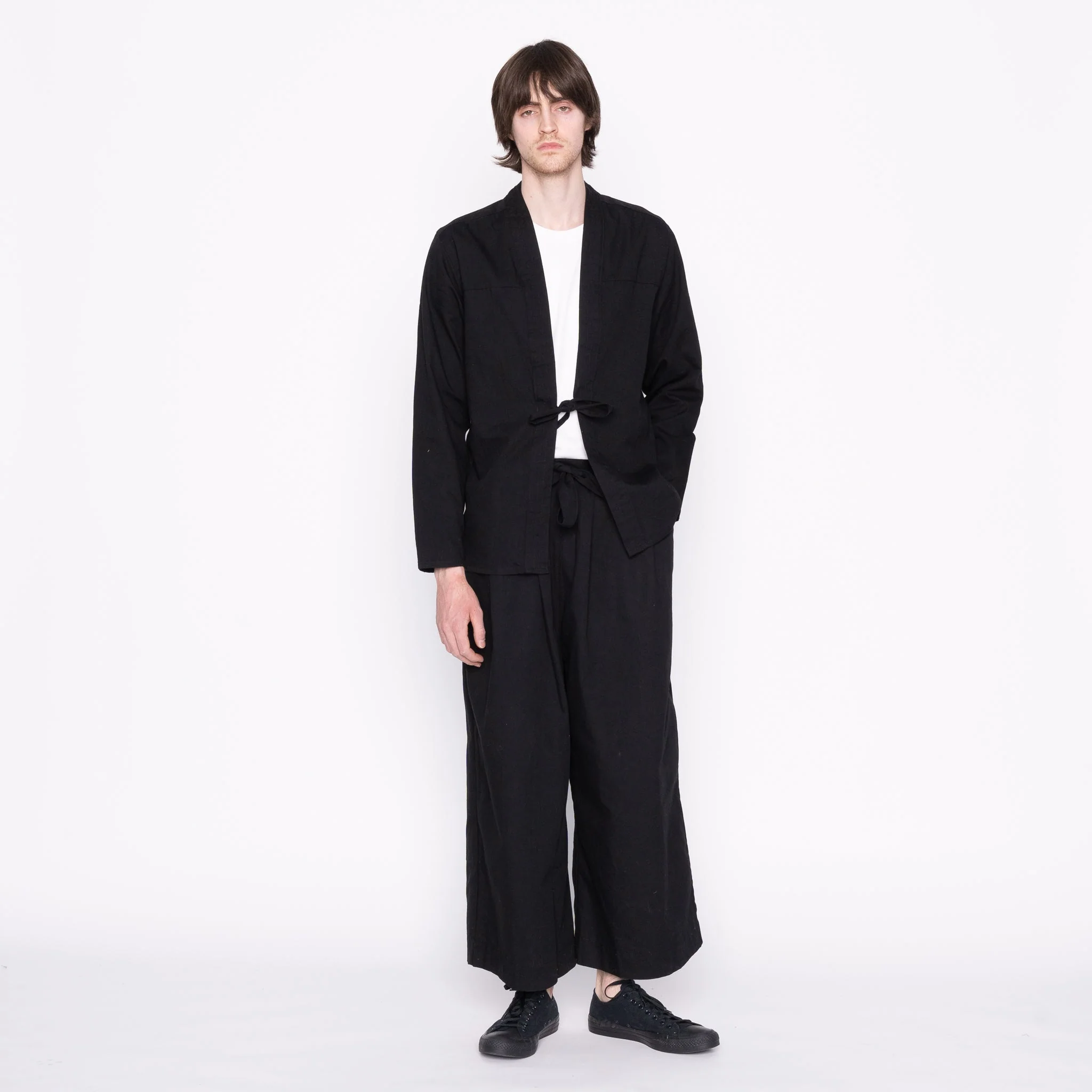 Kimono Shirt - Black Rinsed Oxford + Black Japanese Festival - Image 5