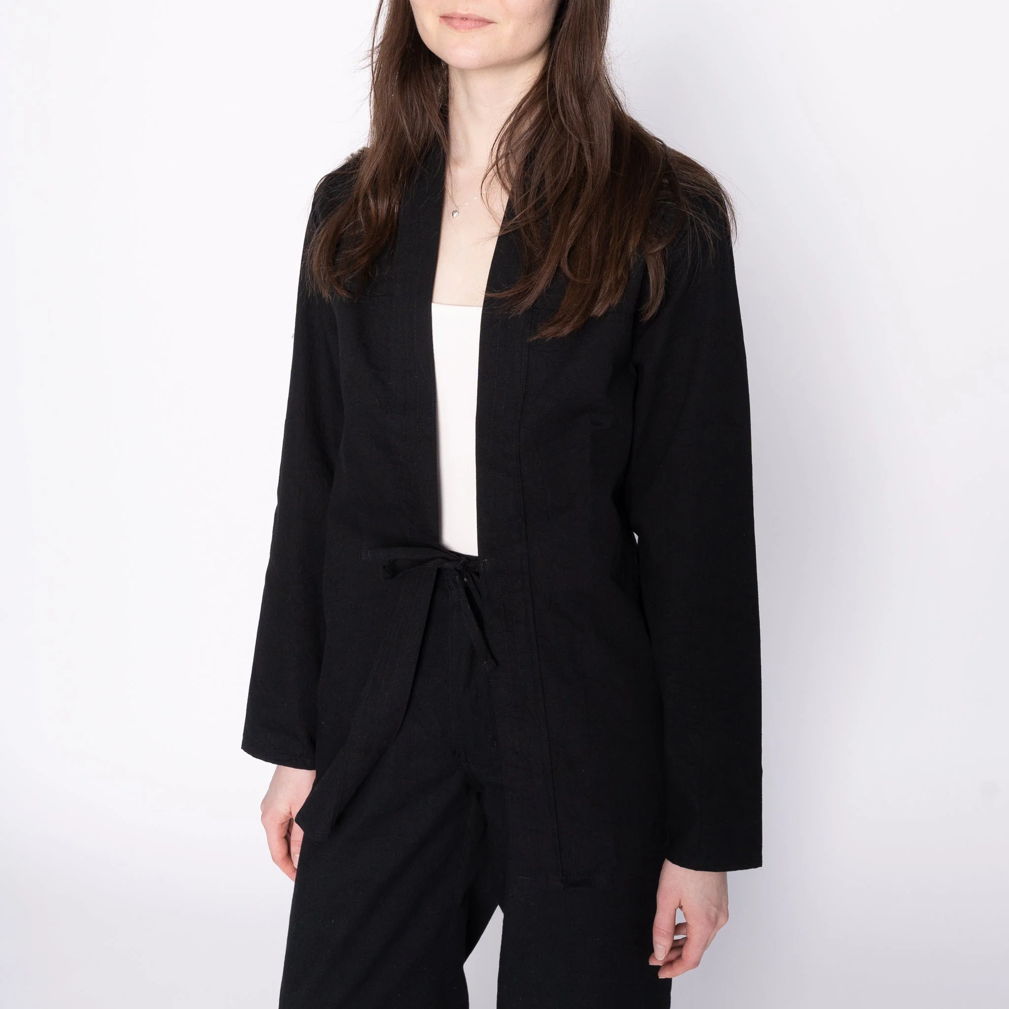 Kimono Shirt - Black Rinsed Oxford + Black Japanese Festival - Image 6