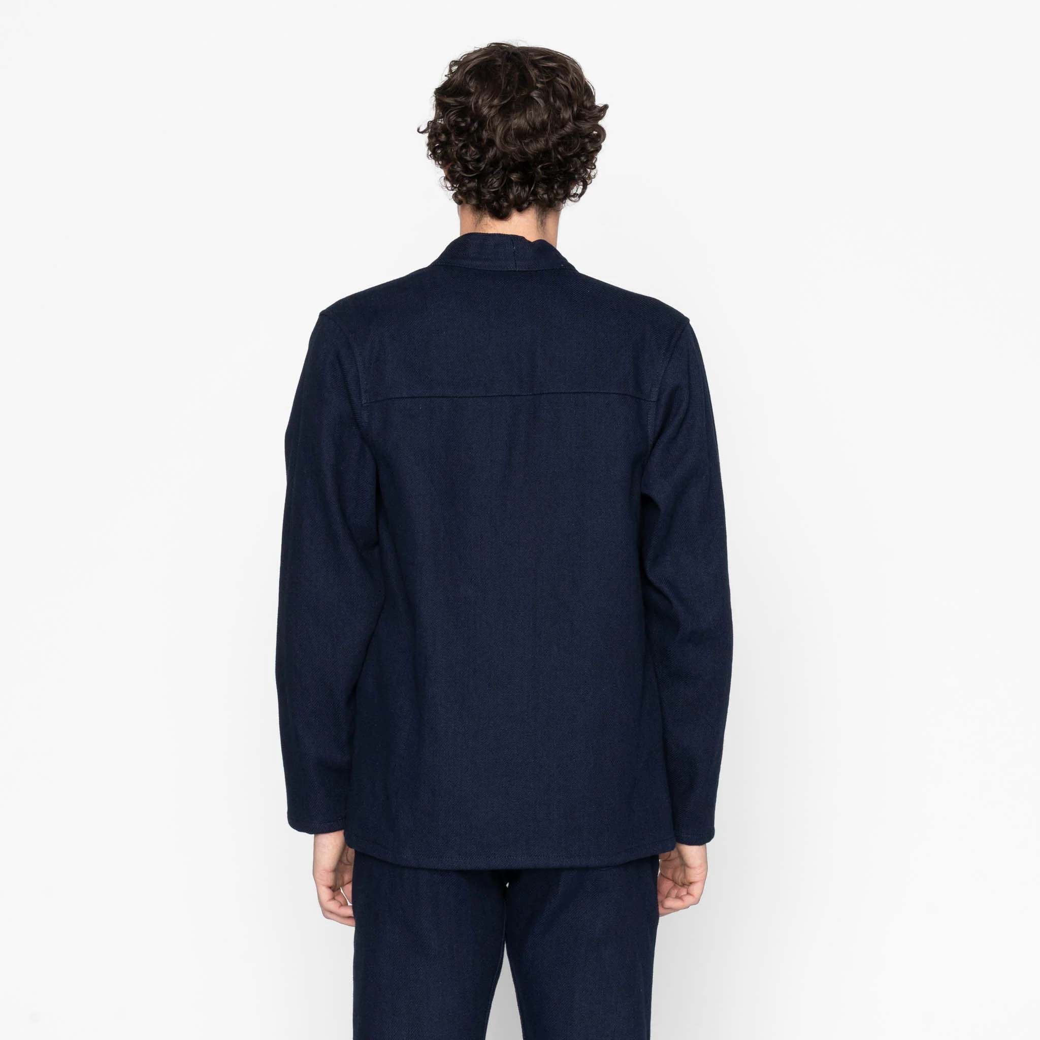 Kimono Shirt - Maekake Dobby - Indigo - Image 4