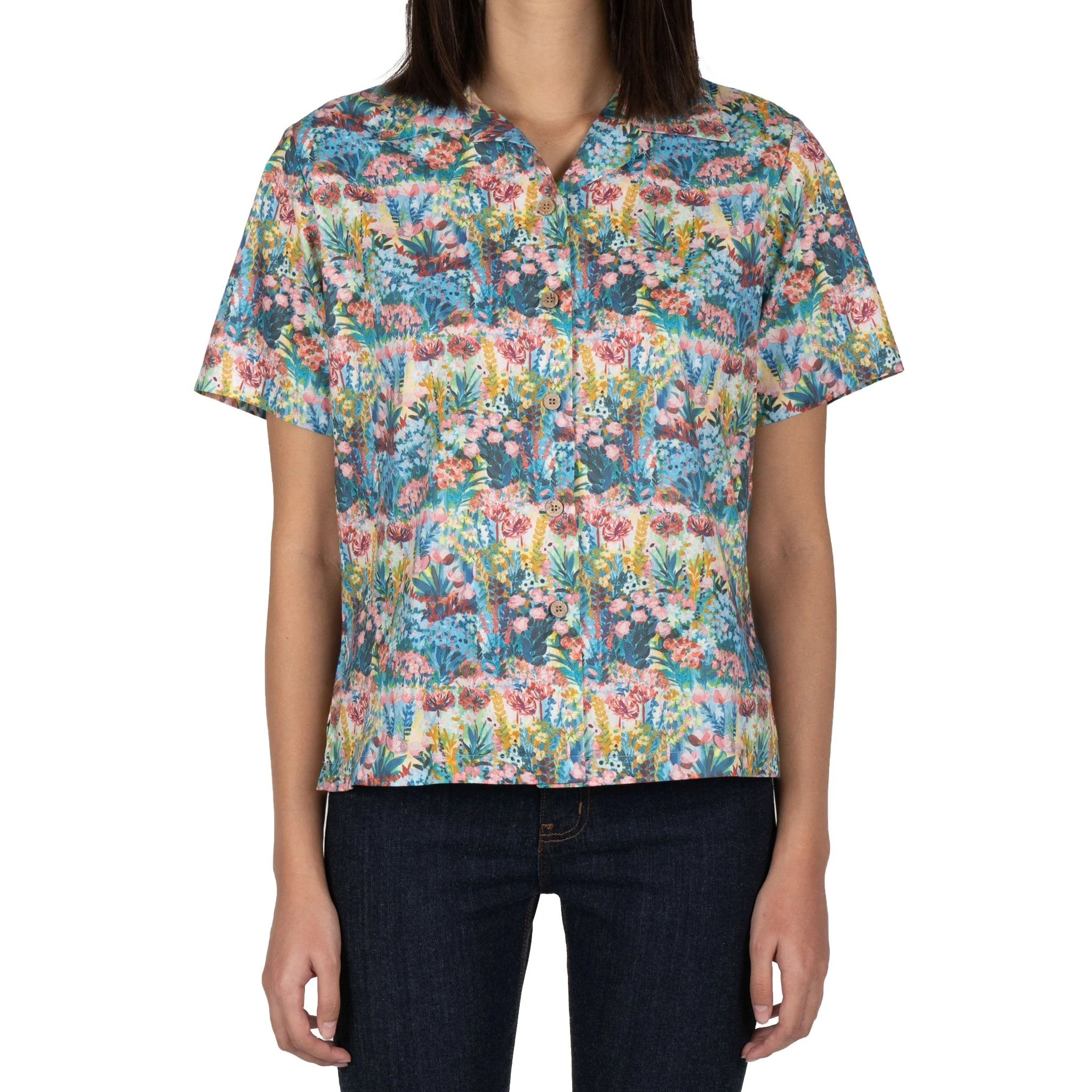 Camp Collar Shirt - Flower Painting - Multi Color - Image 2