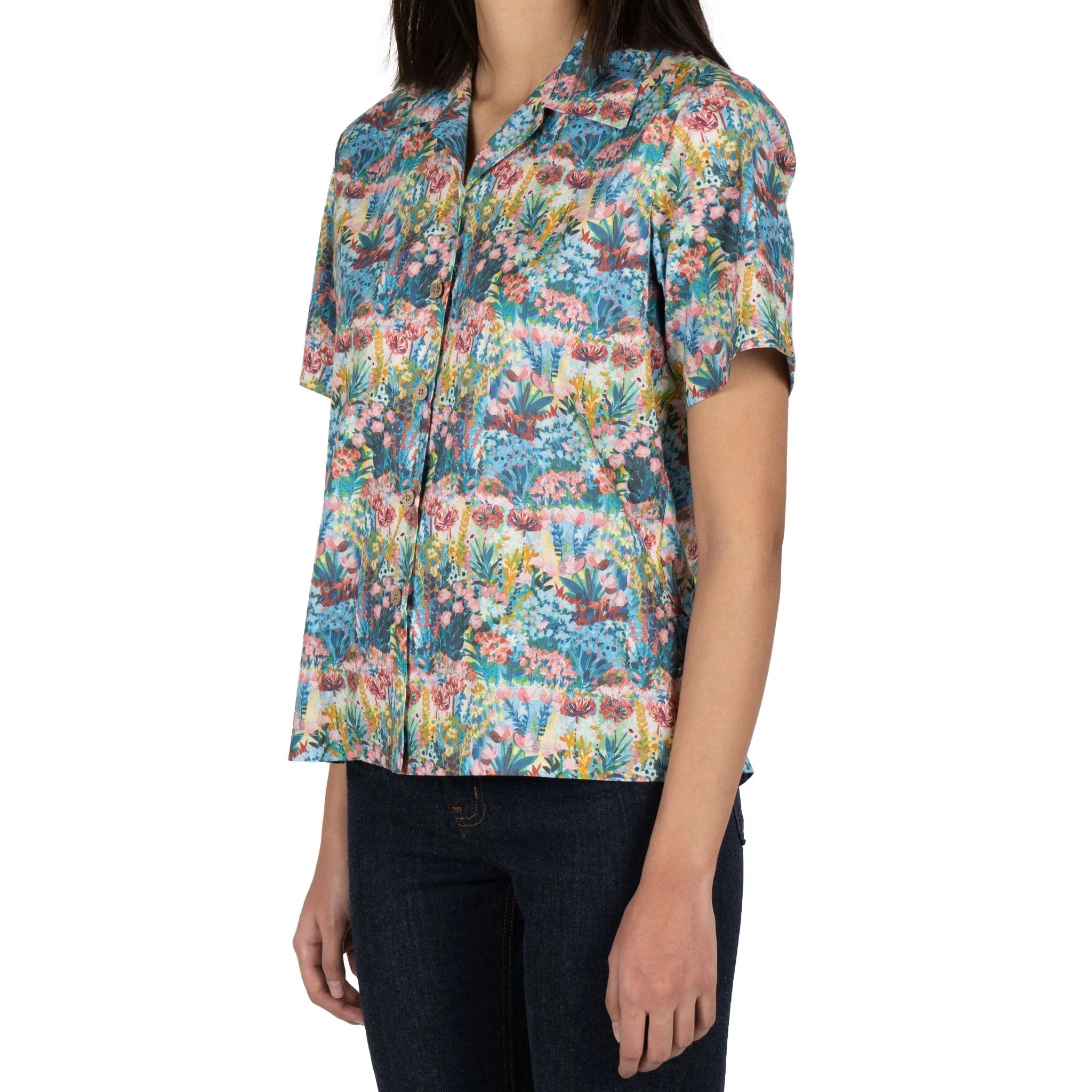 Camp Collar Shirt - Flower Painting - Multi Color - Image 3