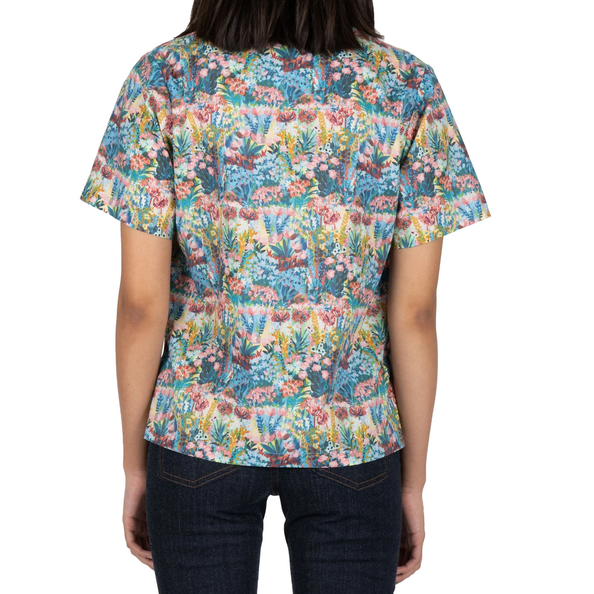 Camp Collar Shirt - Flower Painting - Multi Color - Image 4