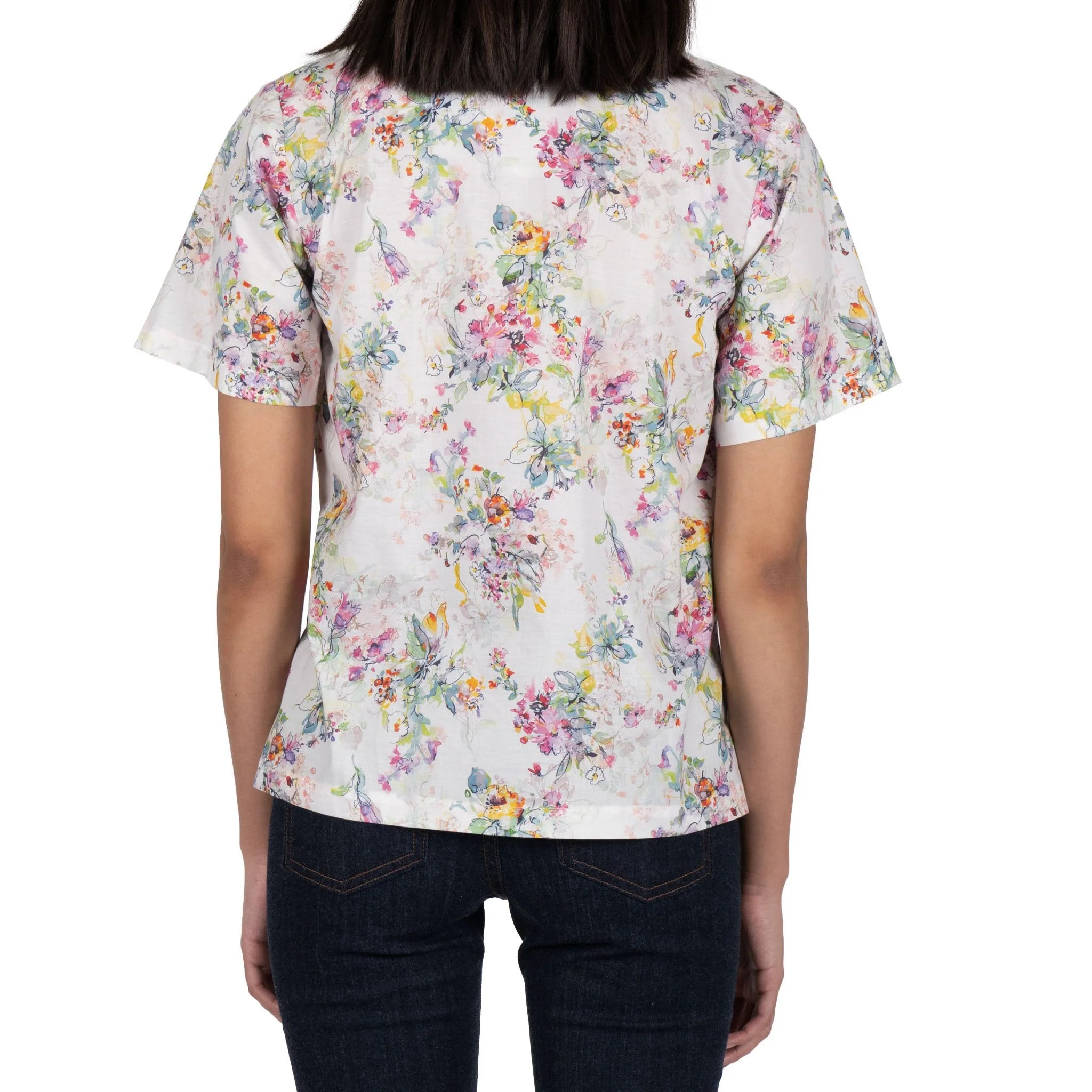 Camp Collar Shirt - Flower Painting - White - Image 4