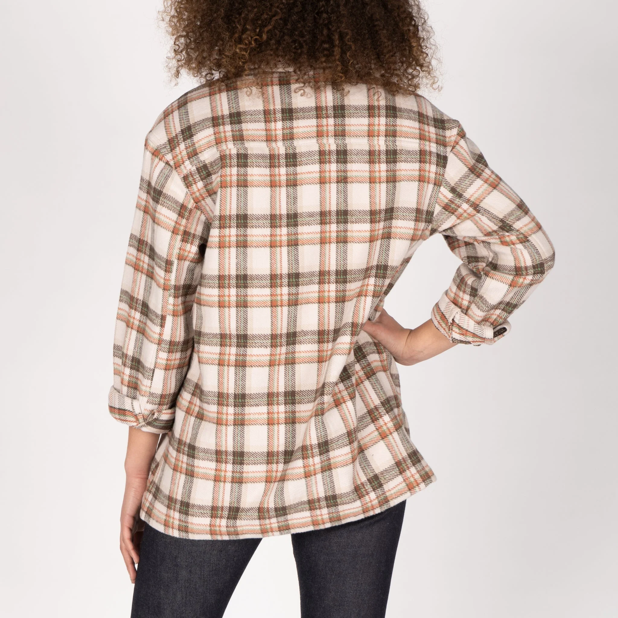 Over Shirt - Triple Yarn Twill Check Brush - Beige - Image 4