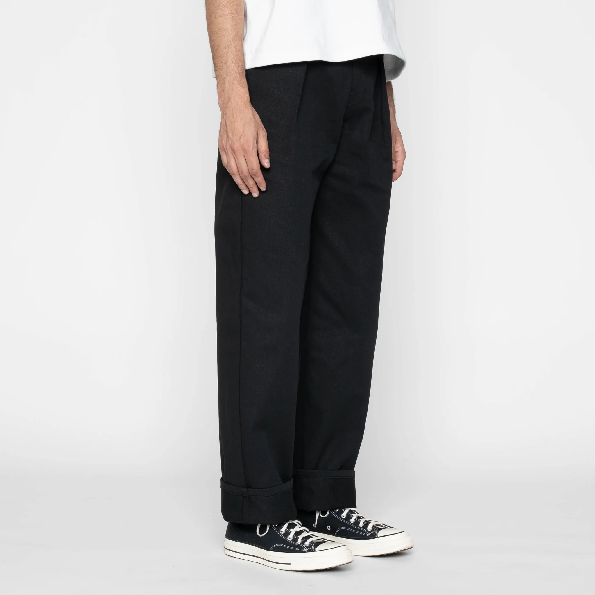 Pleated Trouser - Selvedge Slacks Black - Image 3