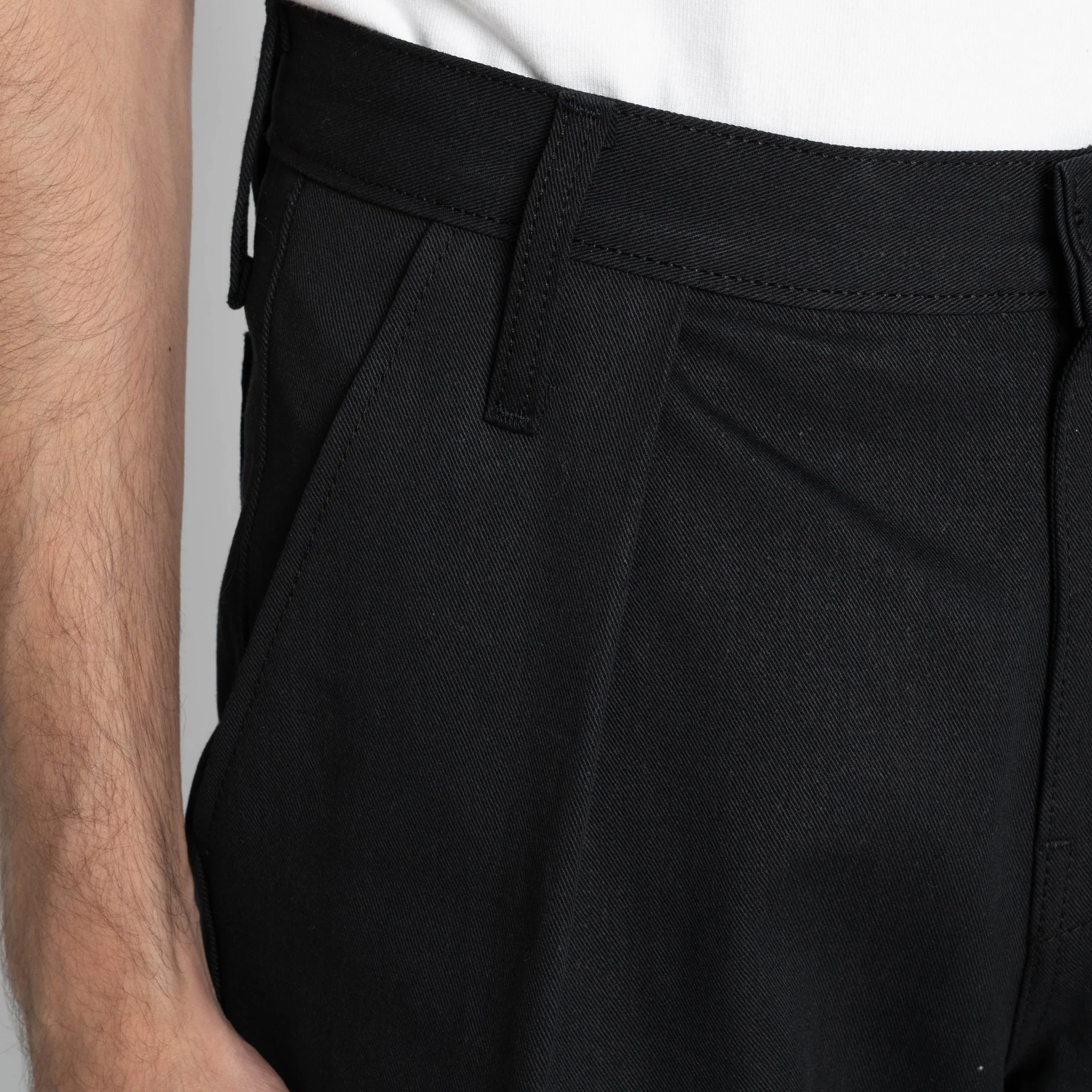 Pleated Trouser - Selvedge Slacks Black - Image 5