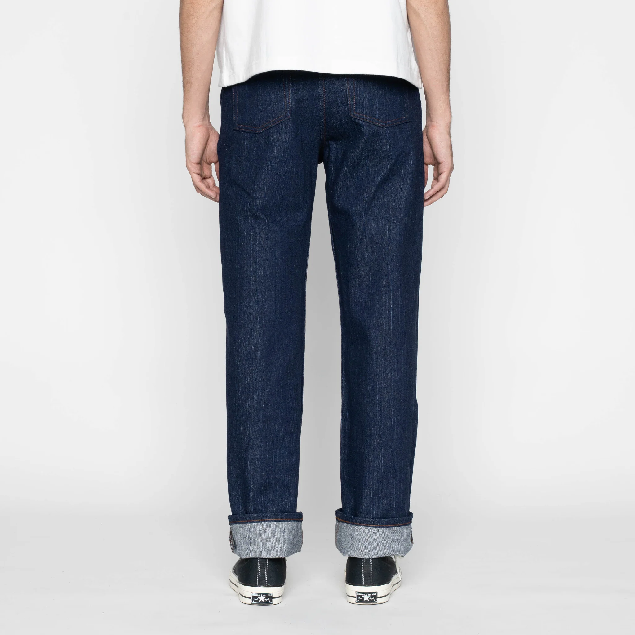 Pleated Trouser   -   Vertical Slub Denim - Image 4